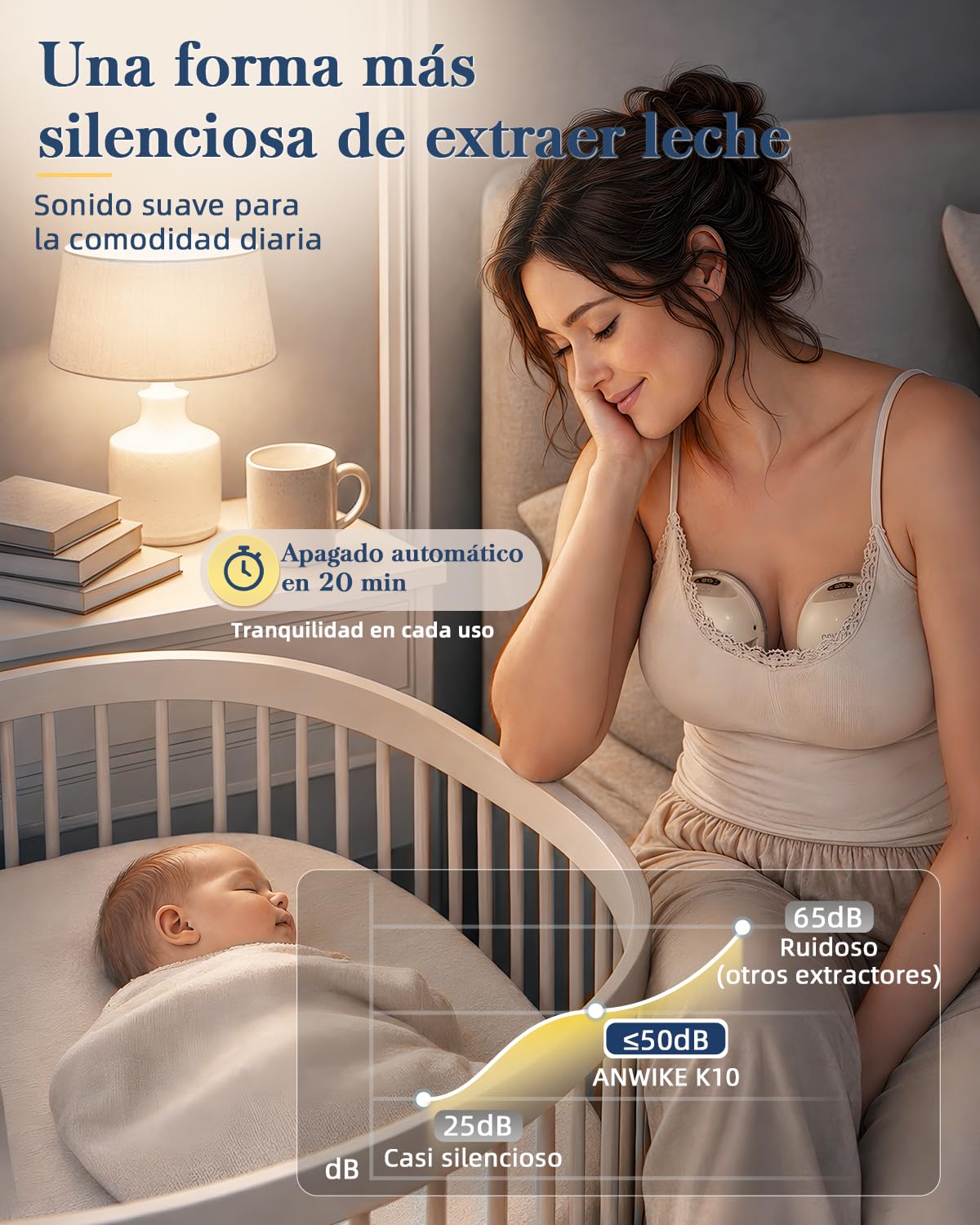 ANWIKE K10 Sacaleches Electricos manos libres, 4 modos, 20 niveles