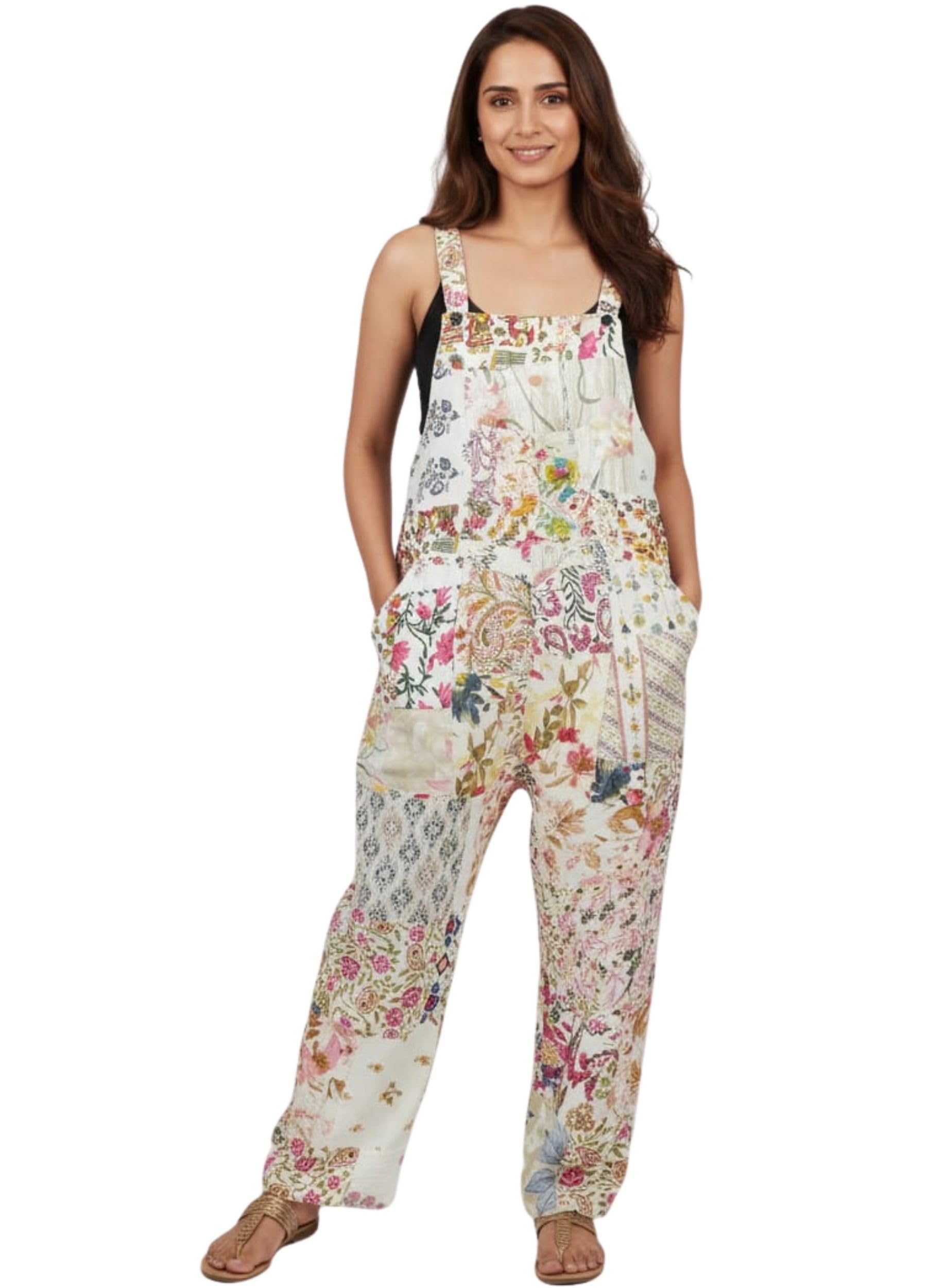 Women's Rayon Sleeveless Round Neck Wide Leg One Piece Jumpsuit for casual wear-picture-29