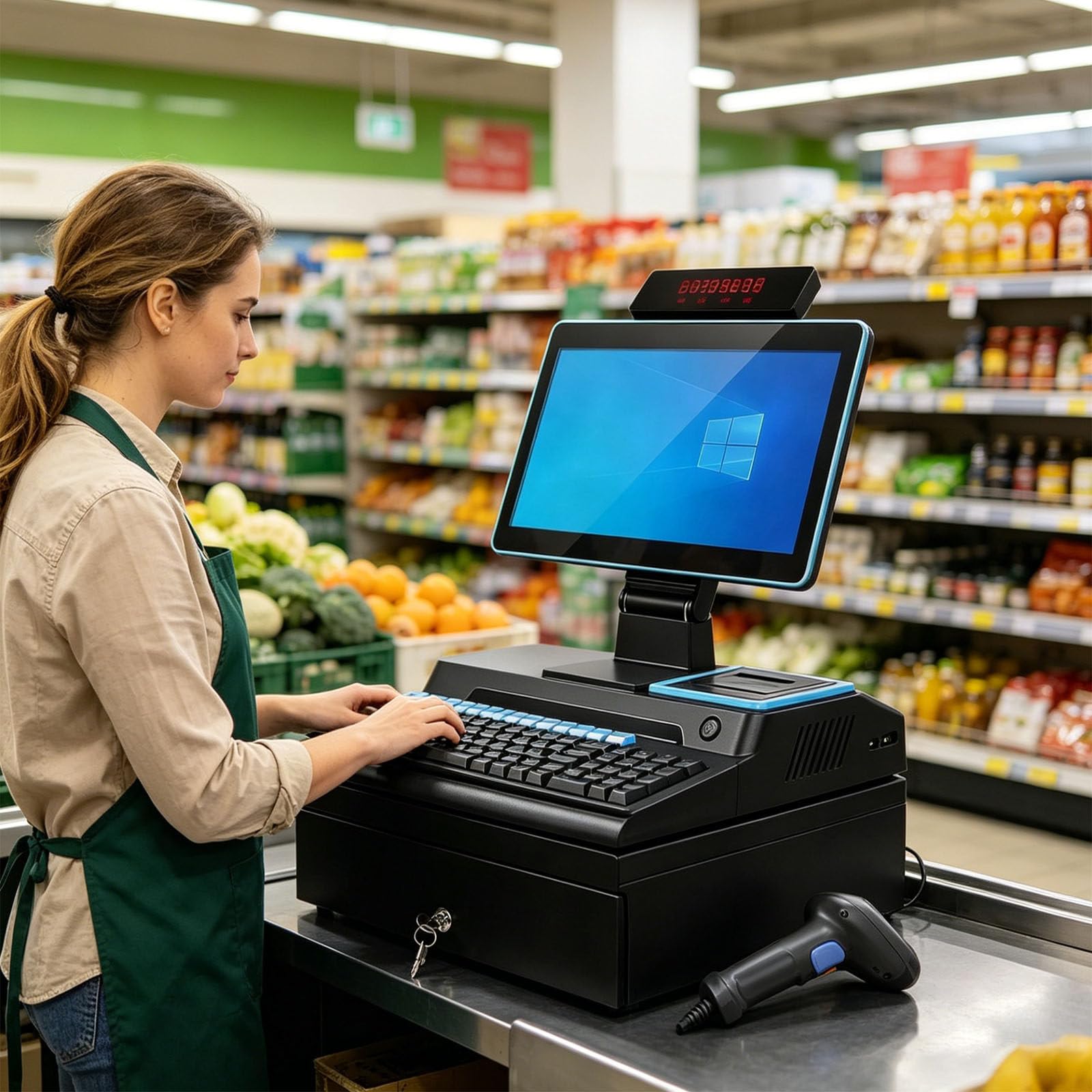 Caja registradora con Pantalla táctil de 14", procesador i5, 4 GB de RAM, SSD de 64 GB y Sistemas operativo Windows 10. Sistemas TPV Compacto y eficiente Todo en uno para comercios