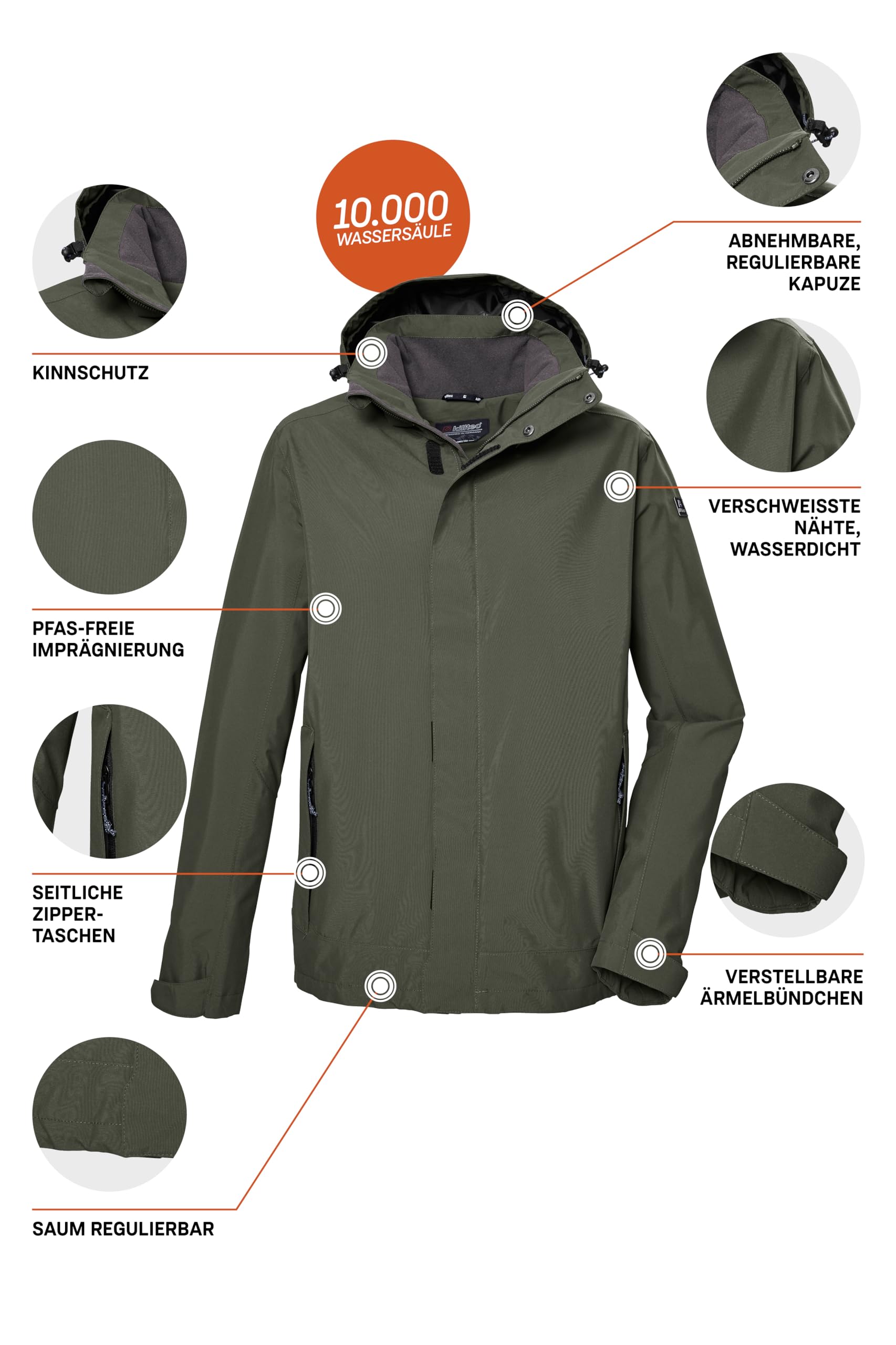 Killtec Kos 87 Mn Jckt Giacca funzionale/giacca outdoor con cappuccio con zip Uomo (Pacco da 1)
