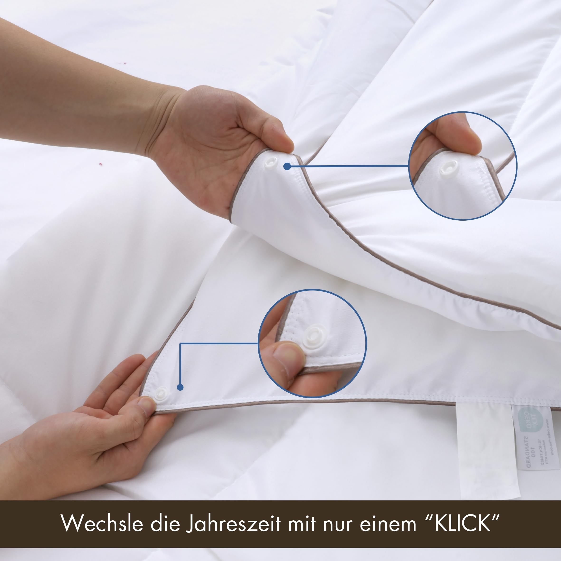 Nora Home Bettdecke 155x220 4 Jahreszeiten 2 teiling Antimilben. Sommerdecke 125 GSM + Ganzjahresdecke 250 GSM = Winterdecke 375 GSM. 2 Steppdecke für Vierjahreszeiten/Sommer/Winter. Oeko-TEX - Duo
