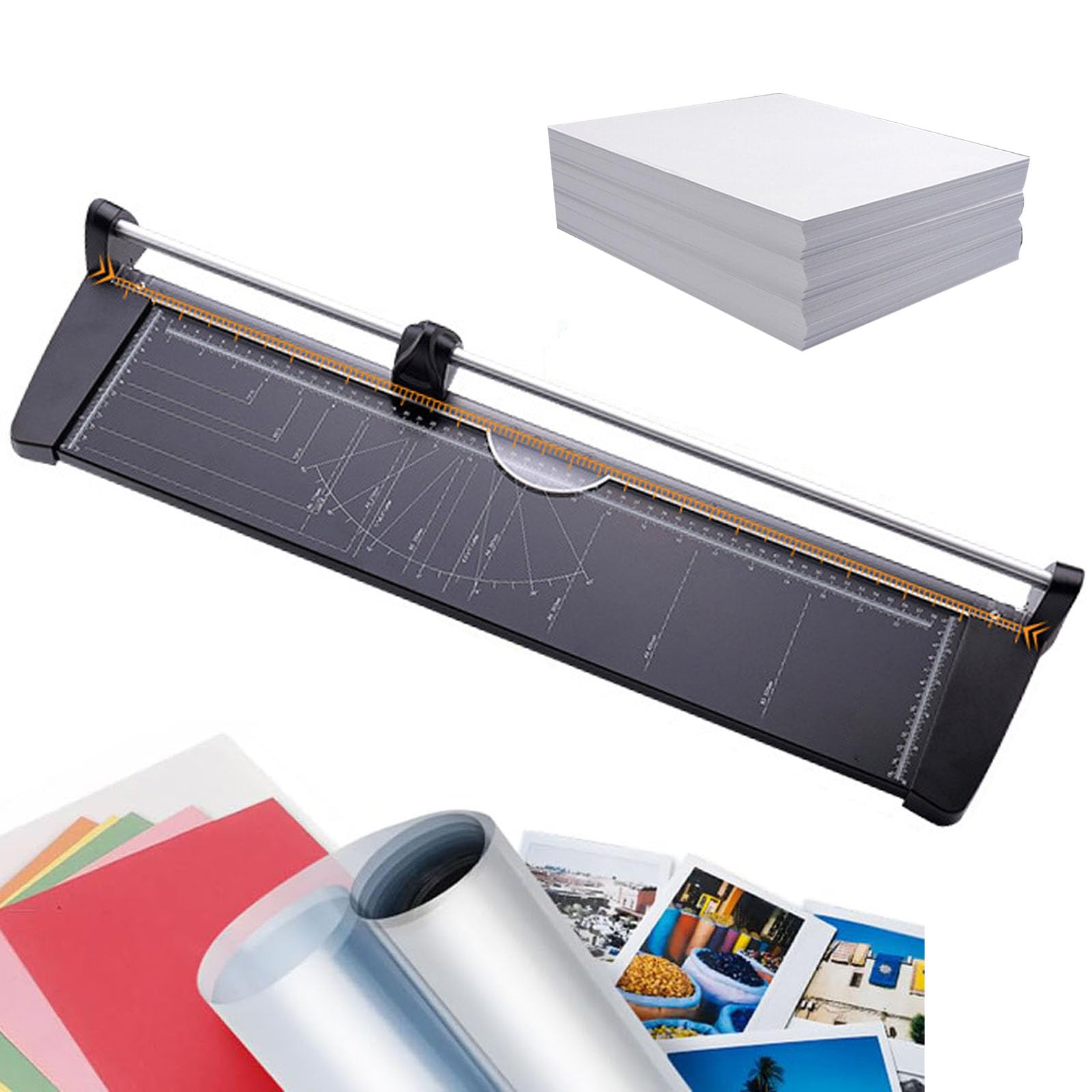 Paper Cutter, A2 Metal Guillotine Paper Cutter Cutting Performance Up To 10 Sheets, Guillotine Blade Trimmer with Sliding Cutter Head, for A4 A5 Paper,craft Paper, Photo, Coupon and Label
