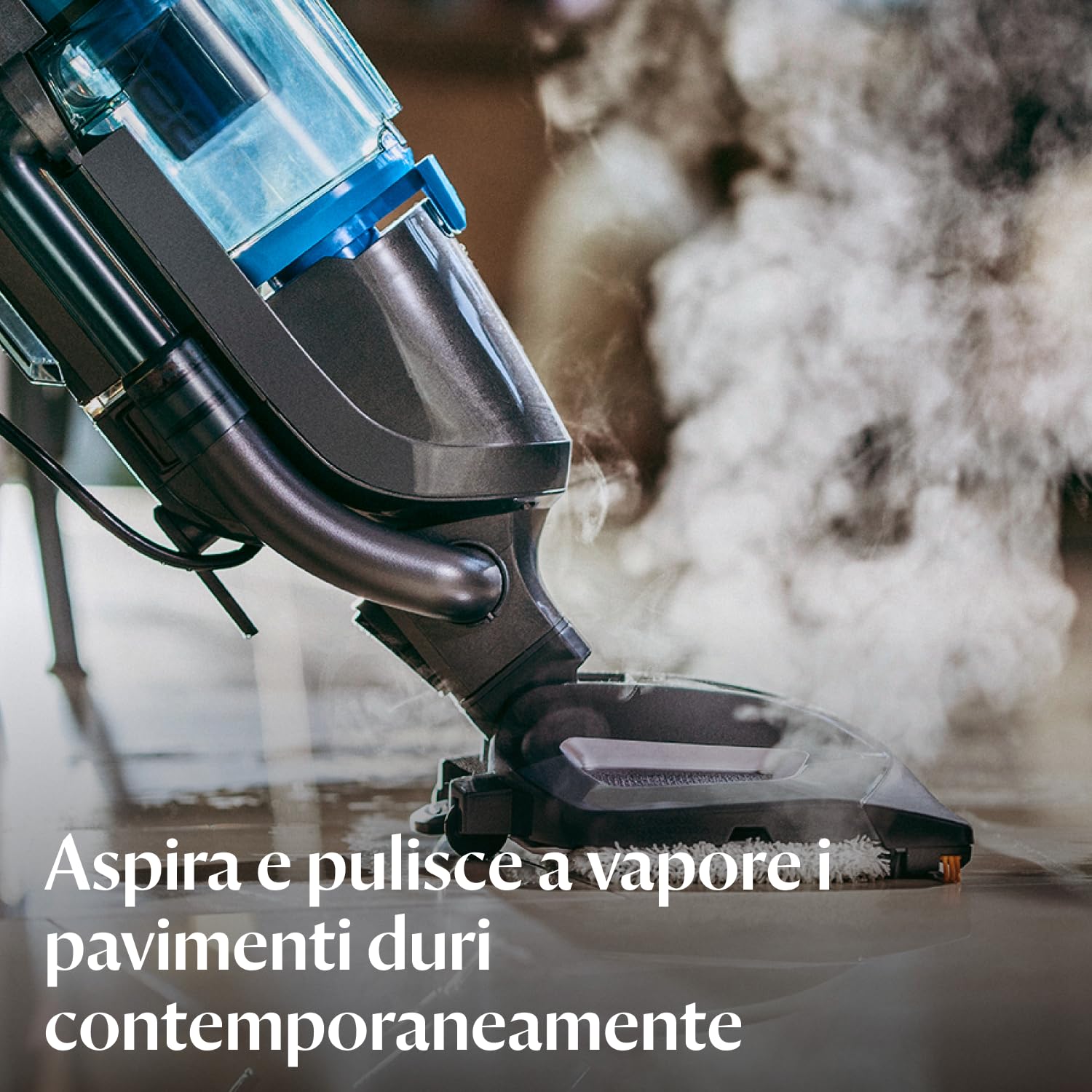 BISSELL Vac & Steam Titanium | Aspirapolvere e Pulitore a Vapore 2 in 1 | Progettato per Pavimenti Duri | Funzione di Controllo del Vapore | Senza Germi | Senza Sostanze Chimiche | 81 dB | 1977N