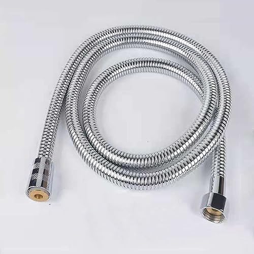 Miniatura 2 de Manguera de ducha de mano de 59 pulgadas, cable de acero inoxidable de grado comercial con tuerca de 1/2 IPS inserto de latón macizo, manguera de