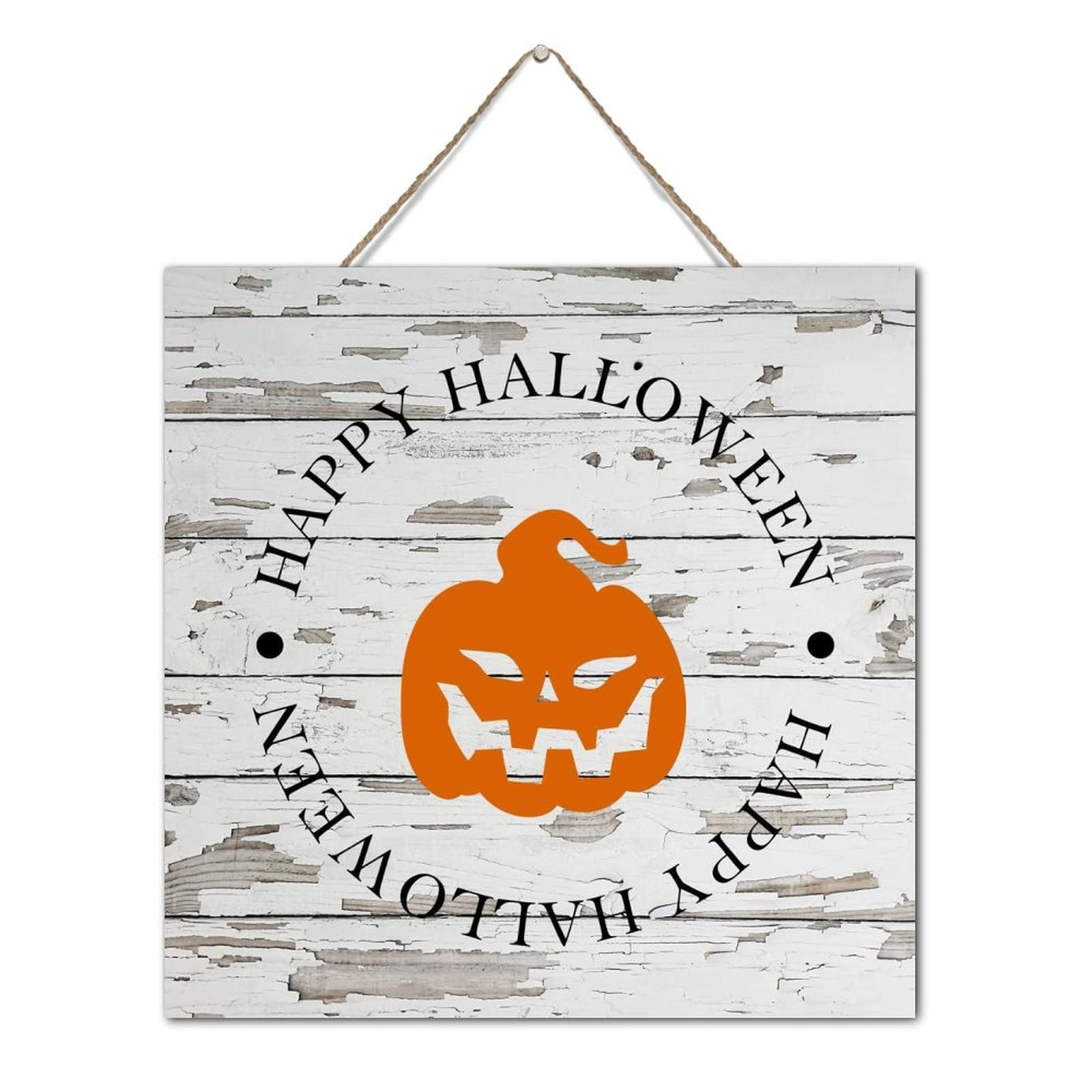 Décoration murale en bois avec dictons Halloween, panneau carré rigide 30,5 cm