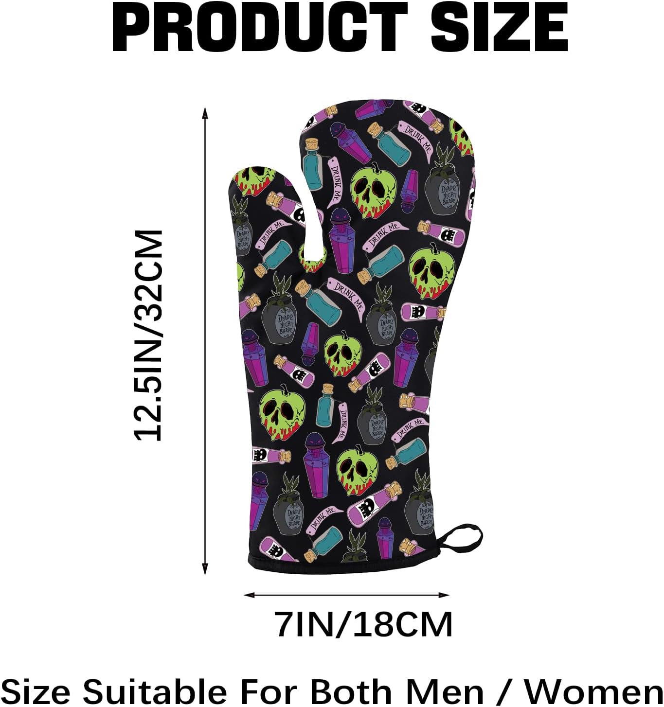JNIAP Villain Poison Oven Mitt Villain Poison Oven Glove Villain Lover Gift Villain Cooking Accessories (Poison om)