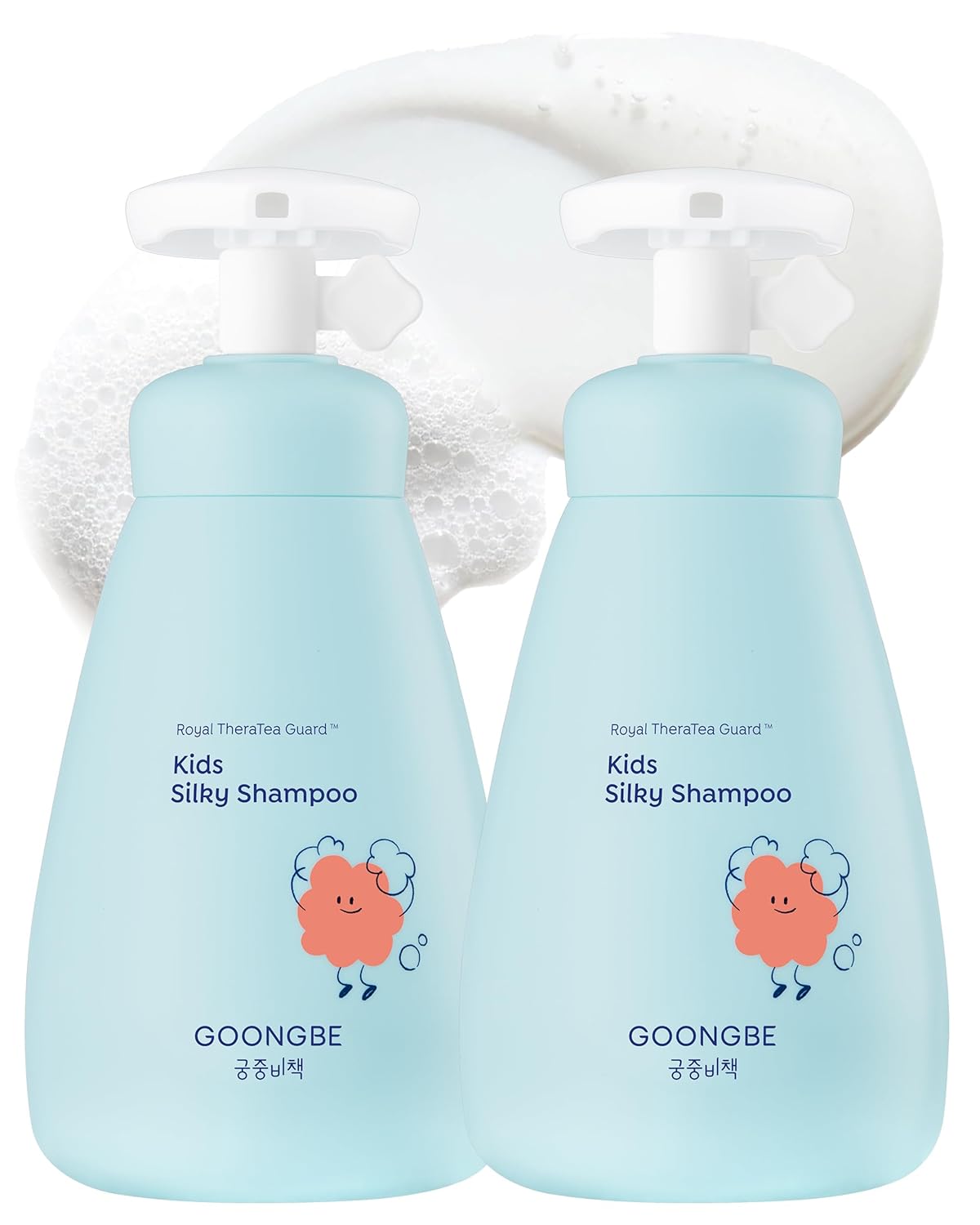 GOONGBE Kids' Silky Shampoo - Korean Kids Hair Softening Shampoo - Shiny and Glossy Hair for Weak, Frizzy and Tangle Prone Hair - Low pH & Silicone-Free - Allergen Free Scent, 10.1 fl.oz. 2 Pack