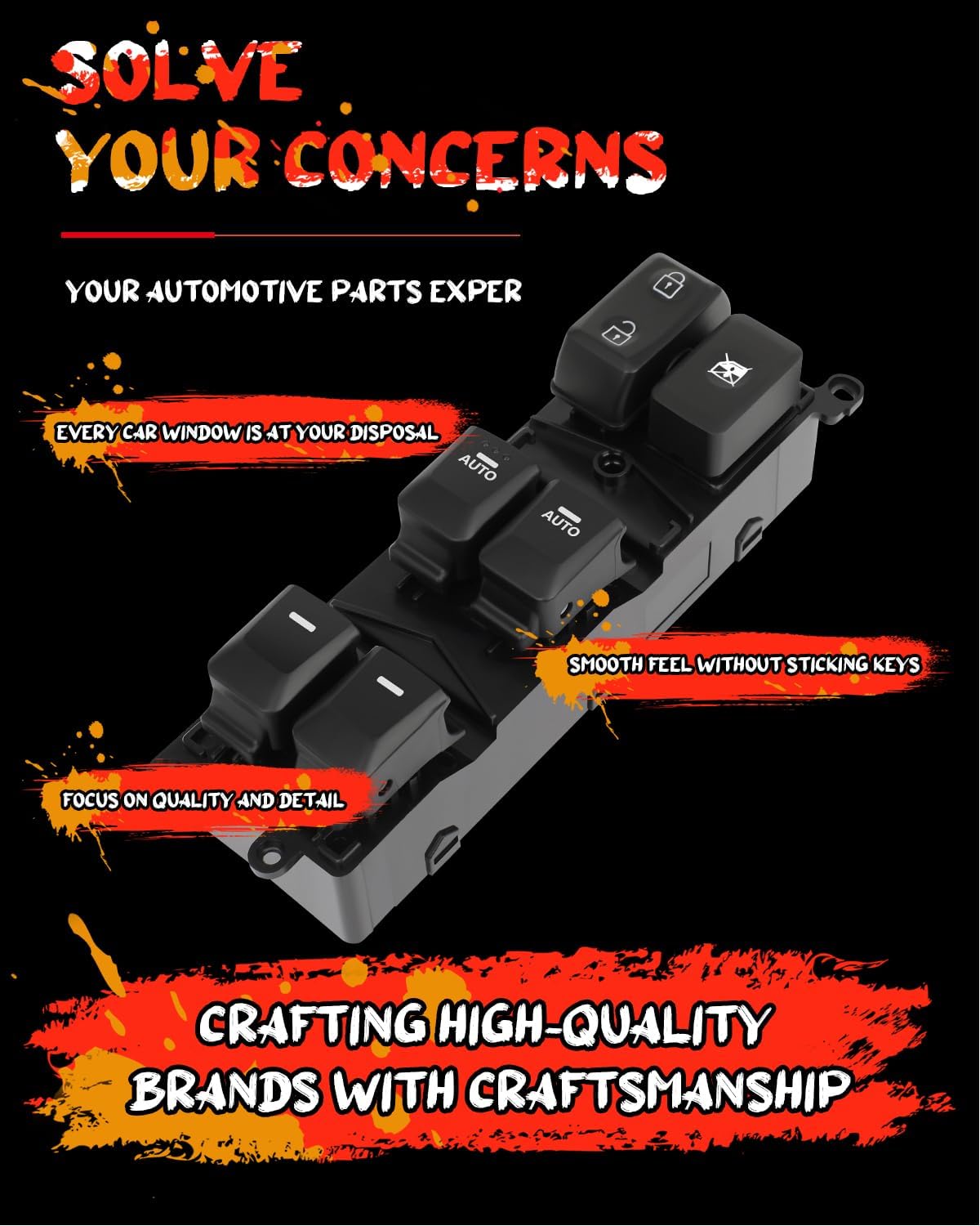 CCIYU Front Left Driver Side Power Window Switch Compatible for Kia Forte5 2014-2018,for Kia Forte 2014-2018 | Replaces 93571A7200