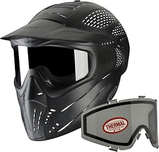 JT Premise Headshield Paintball Mask - Black with Smoke Thermal Lens Combo