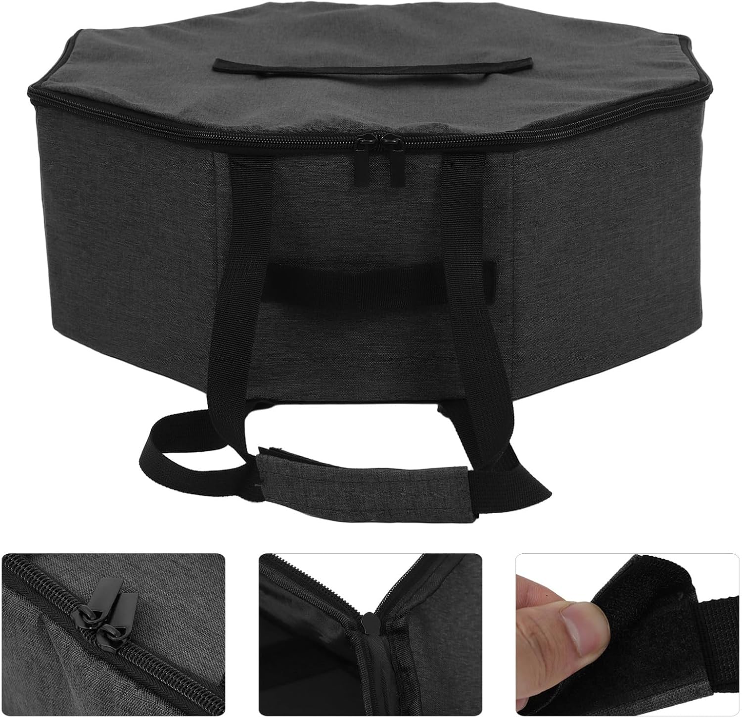 Foldable Cowboy Hat Storage Bag with Handle Large Black Hat Organizer Box for Men and Women Travel Case for Door and Baseball Caps
