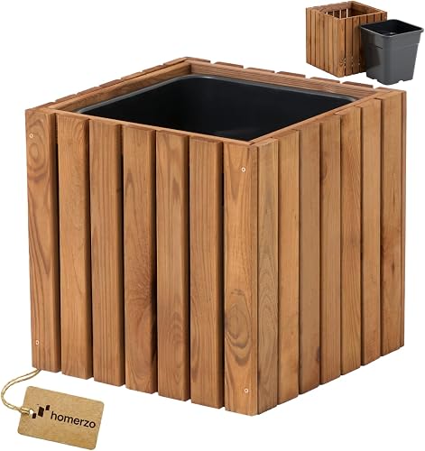 HOMERZO Pot de Fleurs pour intérieur et extérieur, en Boi…