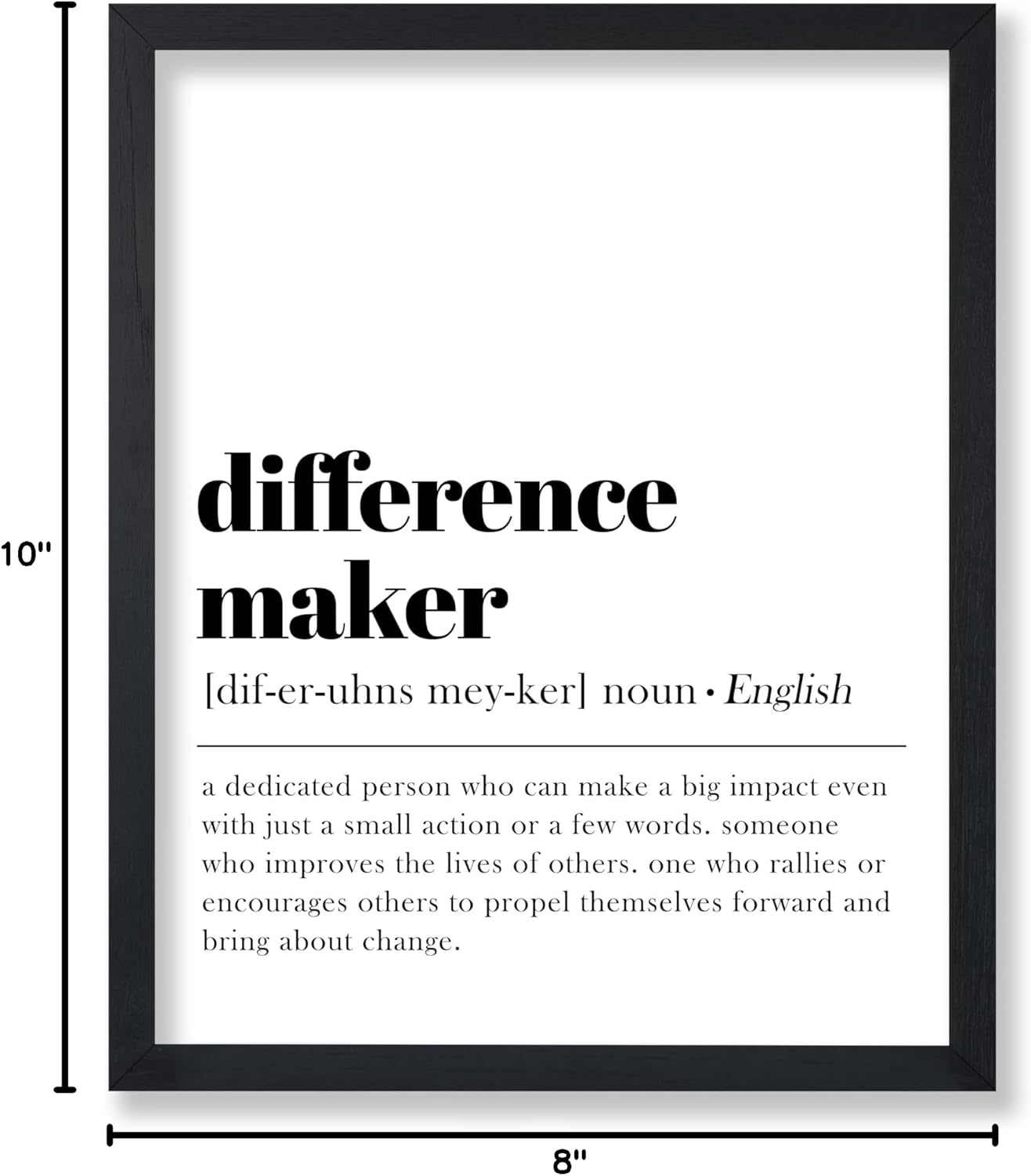 Poster Master Dictionary Art Poster - Definition of Difference Maker Print - Typography Art - Gift for Teacher, Mentor & Boss - Decor for Dorm, Library, Office or Classroom - 8x10 UNFRAMED Wall Art