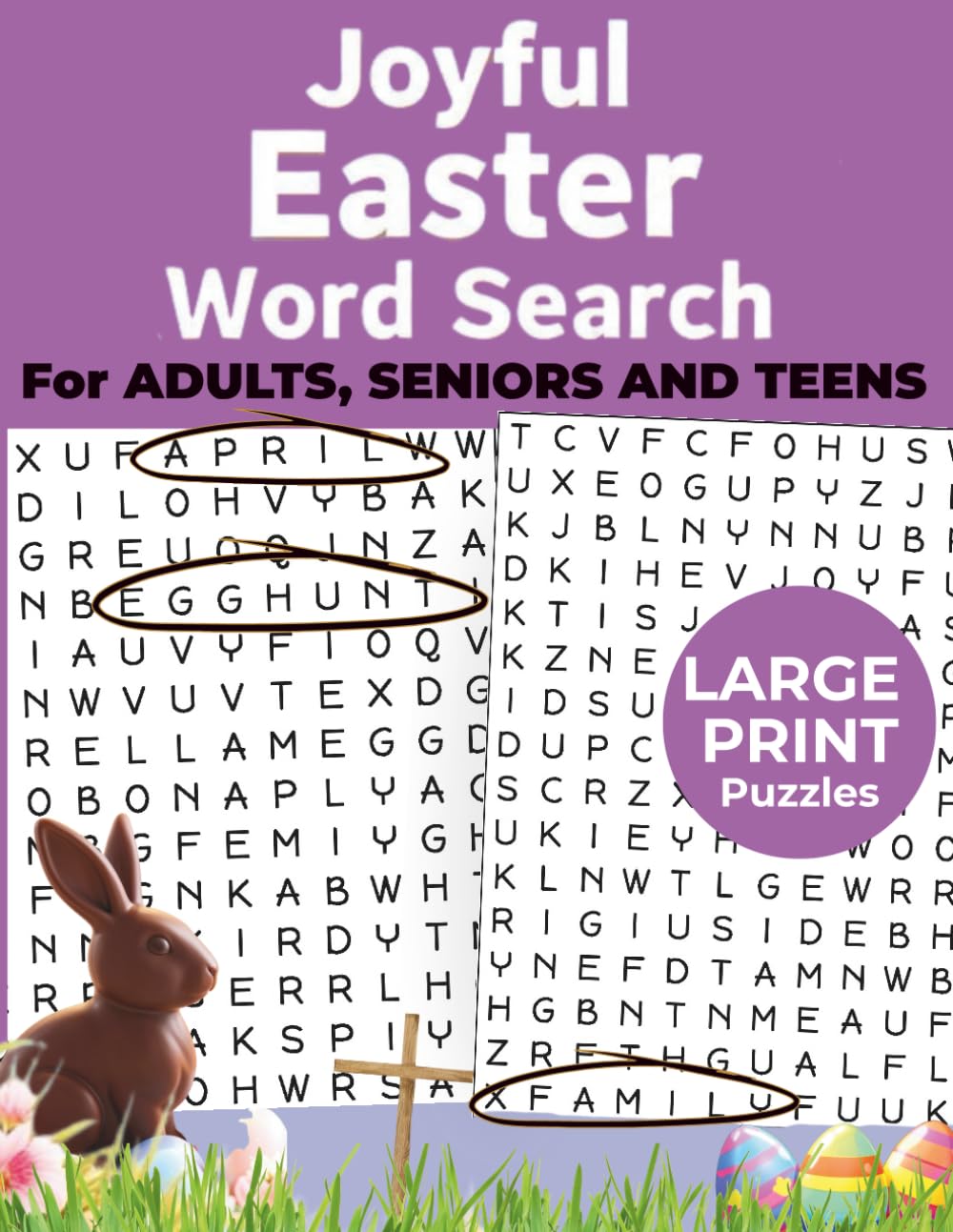 Joyful Easter Word Search for Adults, Seniors and Teens: Large Print, +1500 Words (Easter Basket Stuffers)