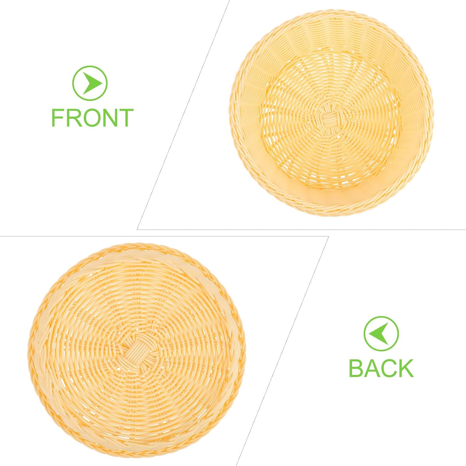 Large round Plastic Bread Basket with Imitation Rattan Design