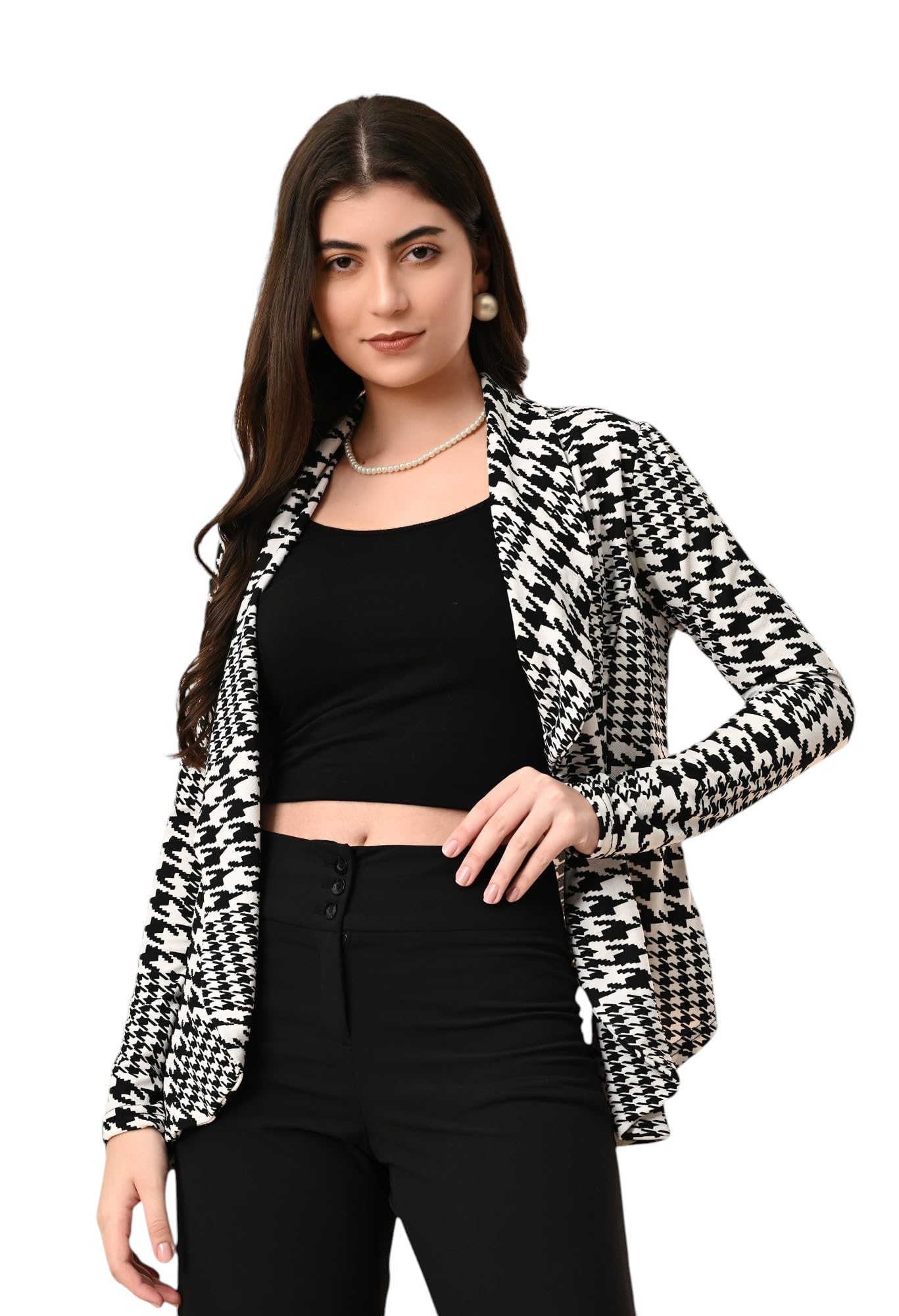 sfoty Women's Black Solid Long Sleeve Formal Blazer-picture-33