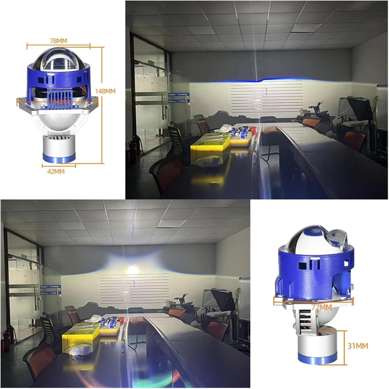 2 PCS Car Bi Laser LED Projector Lens Headlight 12V 140W 6000K Direct Headlamp For H4 H7 9005 9006 Accessories