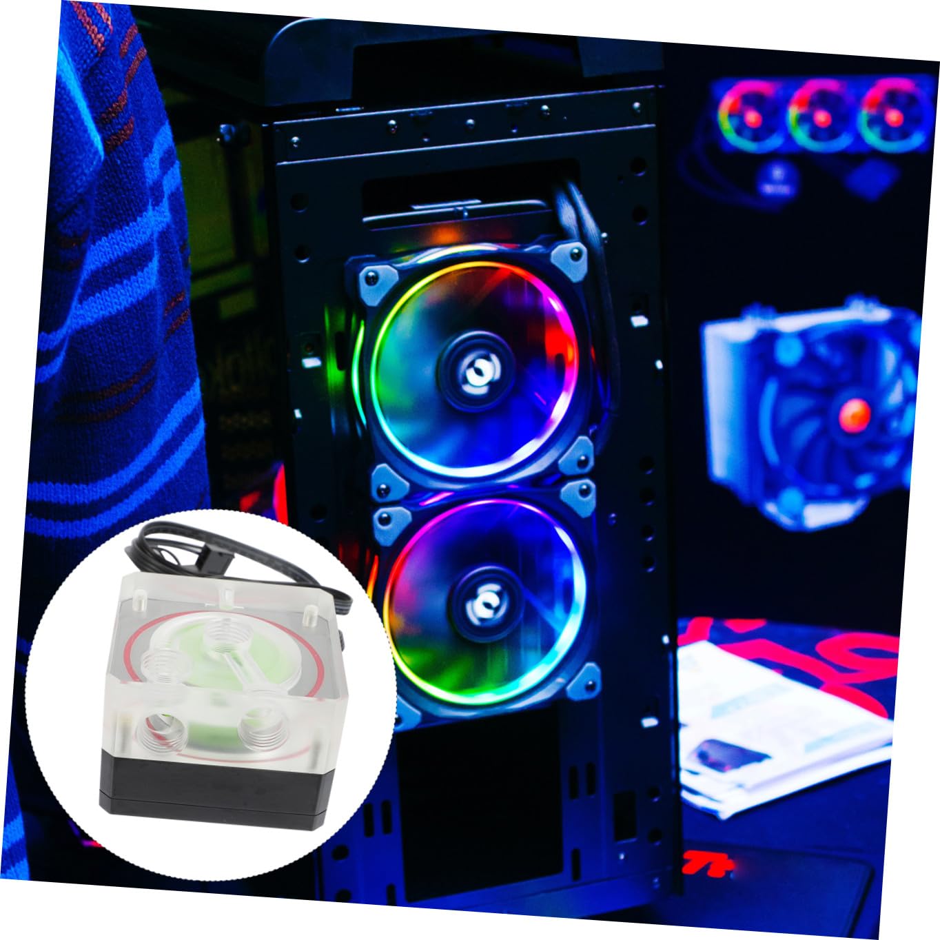 Pompa di Raffreddamento per CPU 500l/h, Acrilico Nero