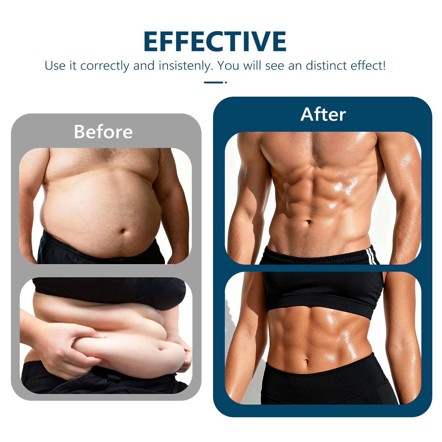 Ceinture Abdominale EMS – Stimulateur Musculaire – 8 Modes Et 19 Niveaux – Pour Abdos, Bras, Jambes – Appareil Portable Rechargeable – Homme Et Femme