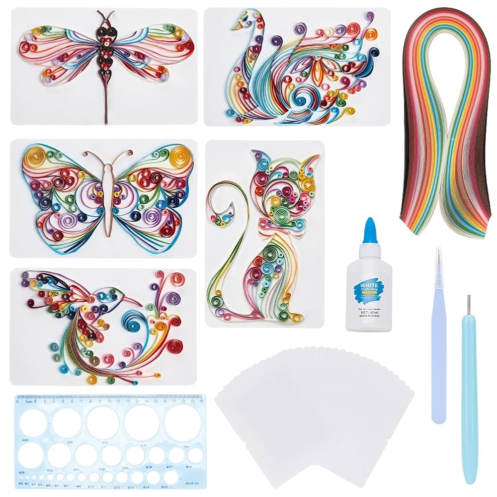 DIY Quilling Kit 20 Sets | Tier Motive Papier Quilling | Bastelset Mit Werkzeugen
