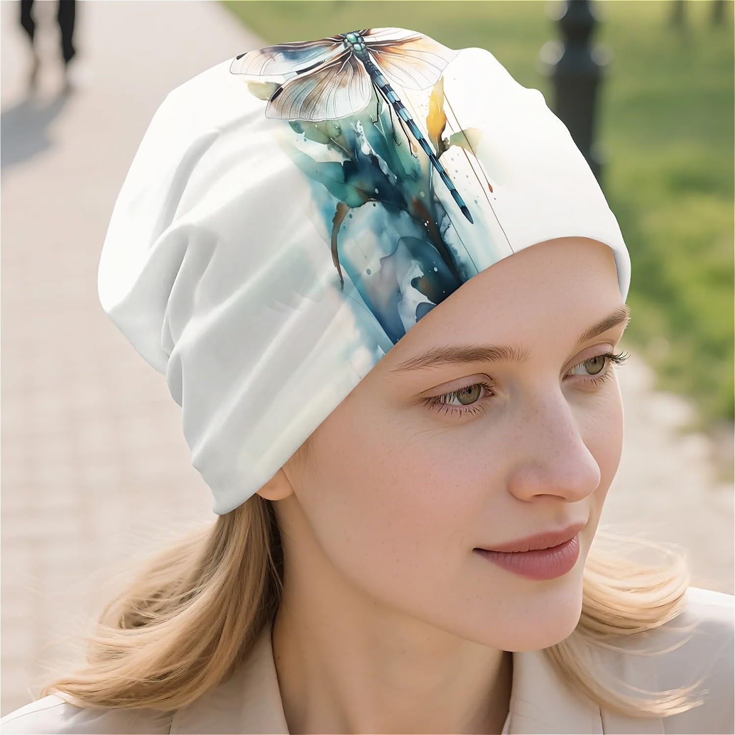 Pink Gold Marble Beanie Chemo Hat Cancer Headwear Skull Hat Knitted Hat Scarf Nightcap Skull Cap for Women Men - Image 6