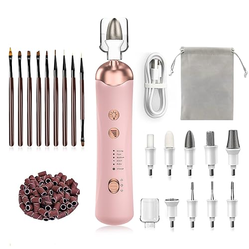 Kit profesional de manicura y pedicura, juego de lima de uñas eléctrica, máquina de taladro de uñas eléctrica inalámbrica, 5 velocidades, cuidado de