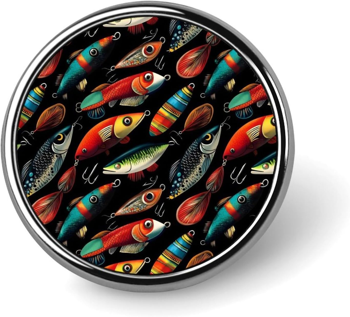 Colorful Fish Hook 1 Print Enamel Pins for Backpack, Cute Bags Hat Jacket Coat Badge Pins, Novelty Unique Funny Button Pin Men Women Fashion Jewelry Accessories