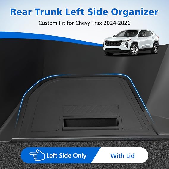 Karltys Trunk Storage Box with Lid for Chevy Trax 2024-2026, Left Side Bin