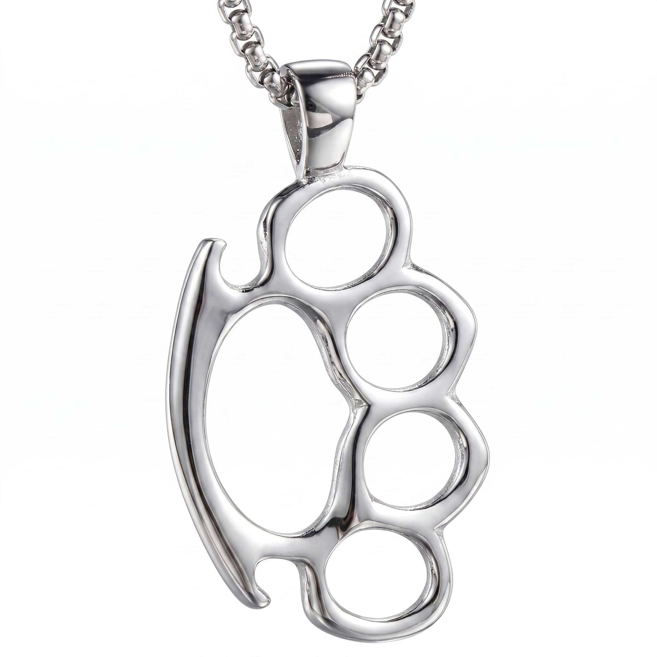 the men thing STRONG GRIP (T) - Pure Titanium Steel Pendant with Stainless Steel 24inch Round Box Chain, European trending Style for Men & Boy-picture-25