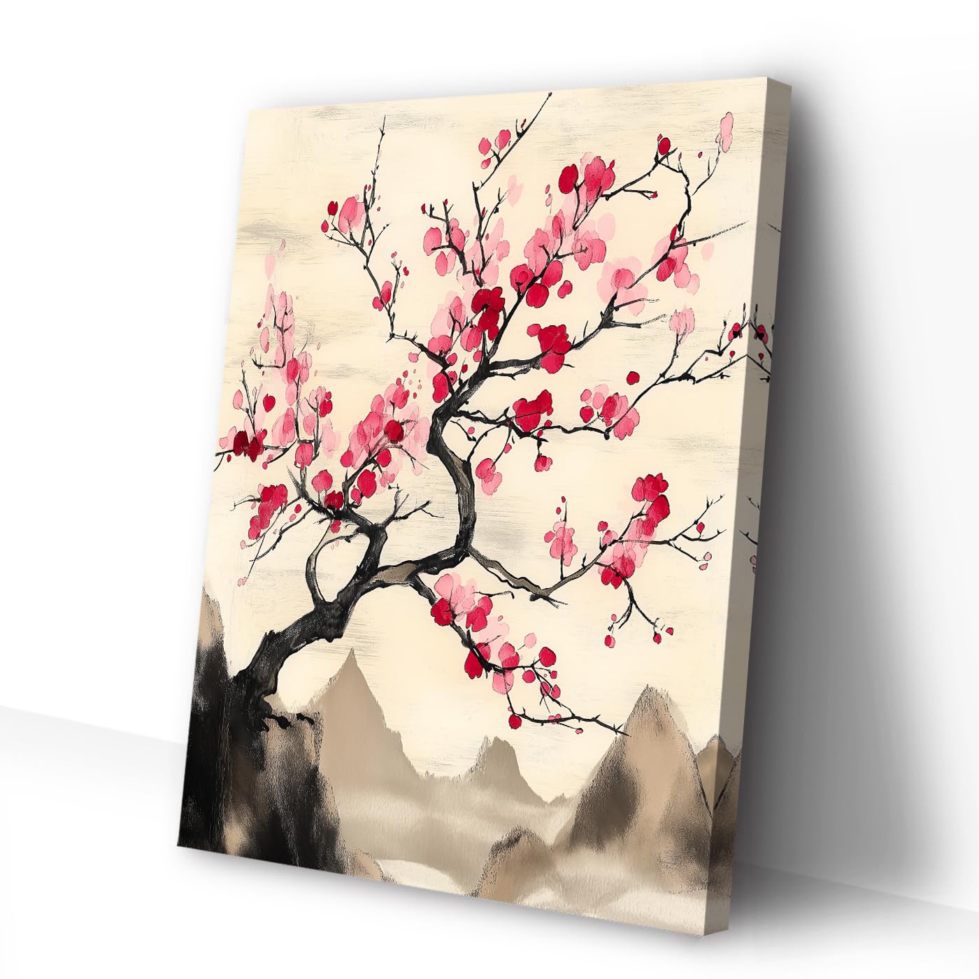 Amazon.com: CCWACPP Pink Cherry Blossom Wall Art Japanese Canvas