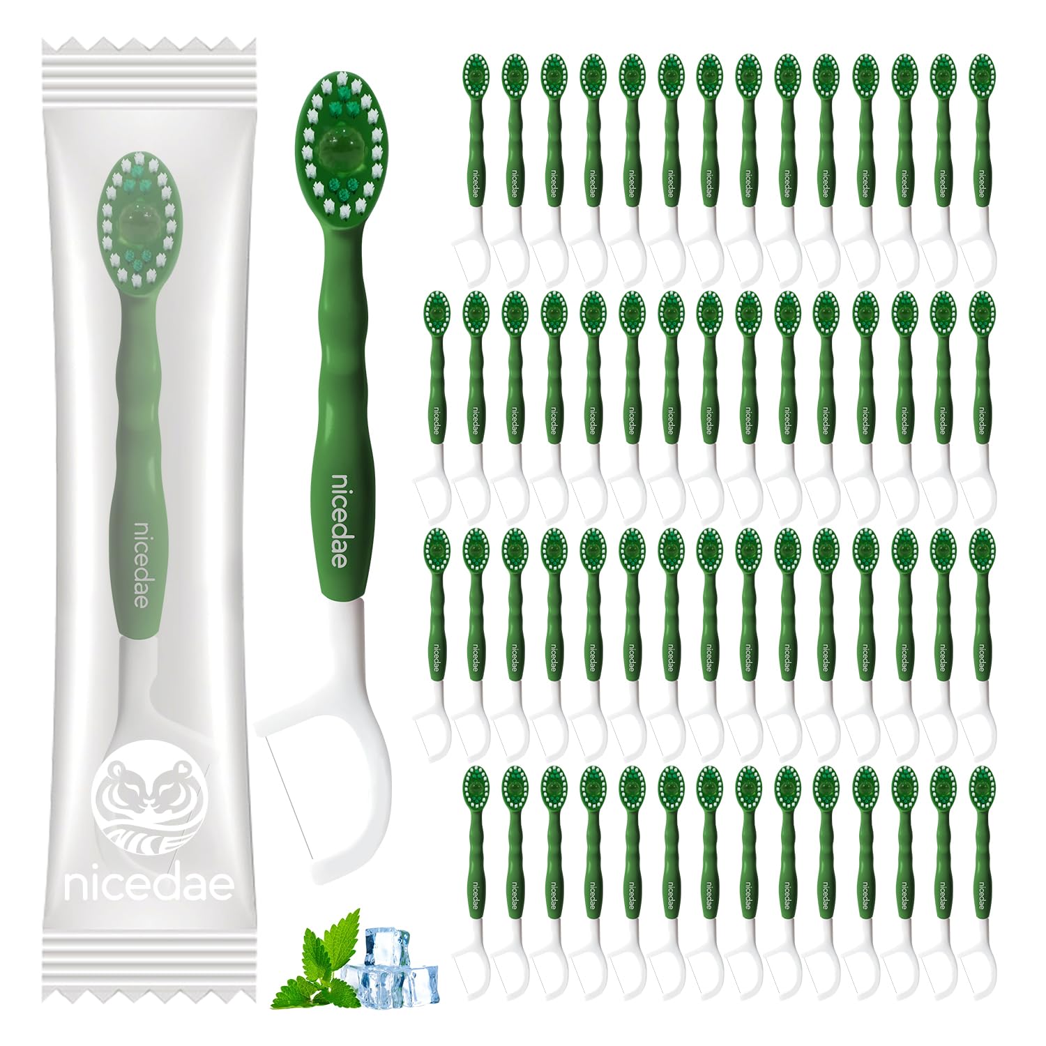 Disposable Mini Travel Toothbrush Bulk with Toothpaste 5in1 60Ct Portable Toothbrushes Set Floss Pick Tongue Scraper Cruise and