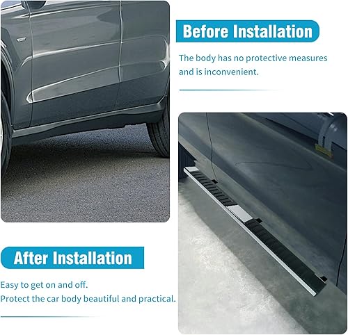 Miniatura 4 de ECCPP Estribos compatibles con Toyota Tacoma Crew Cab Pickup de 4 puertas con escalones Nerf para Toyota Tacoma 2005-2023, deslizadores de roca de