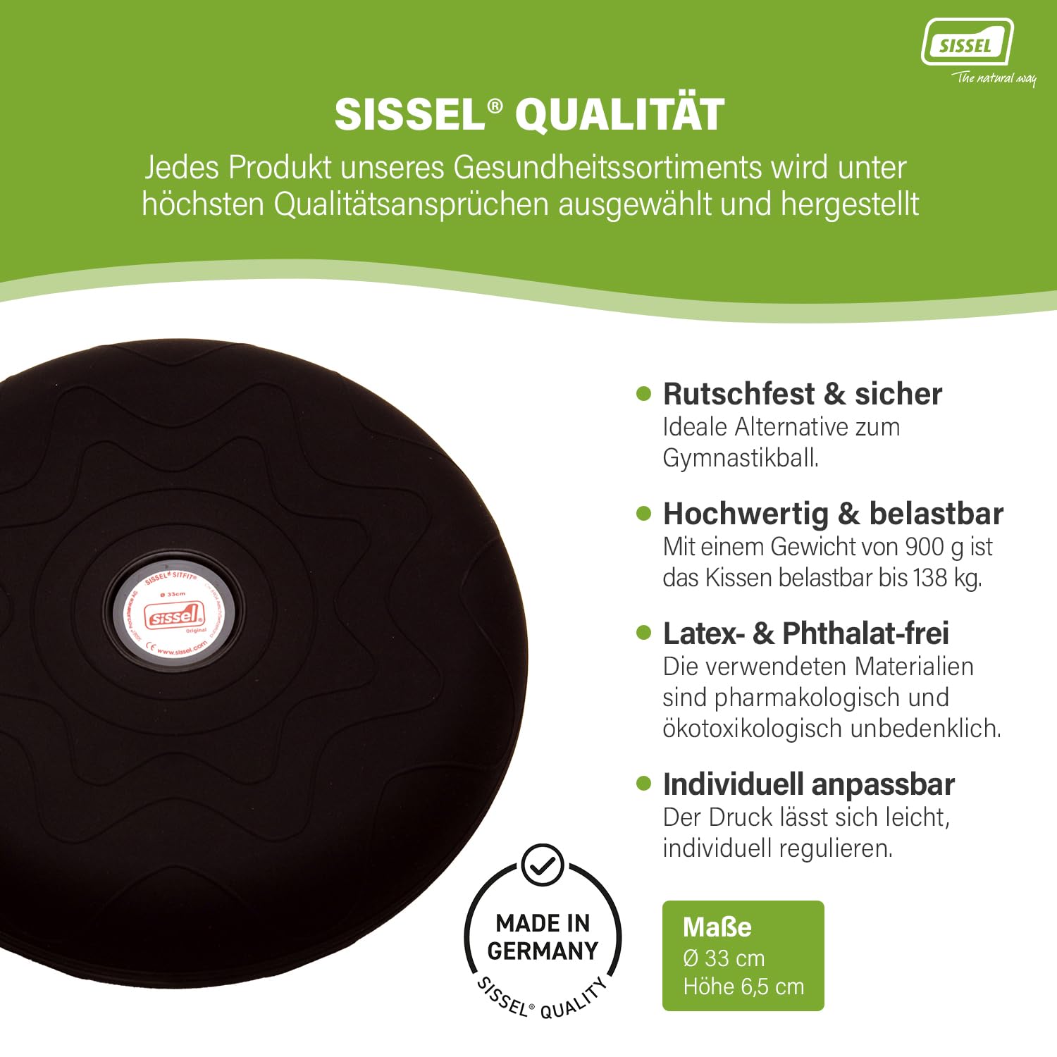 SISSEL SITFIT, Luftgefülltes Balancekissen für Aktives Sitzen und Training, Unterschiedliche Größen