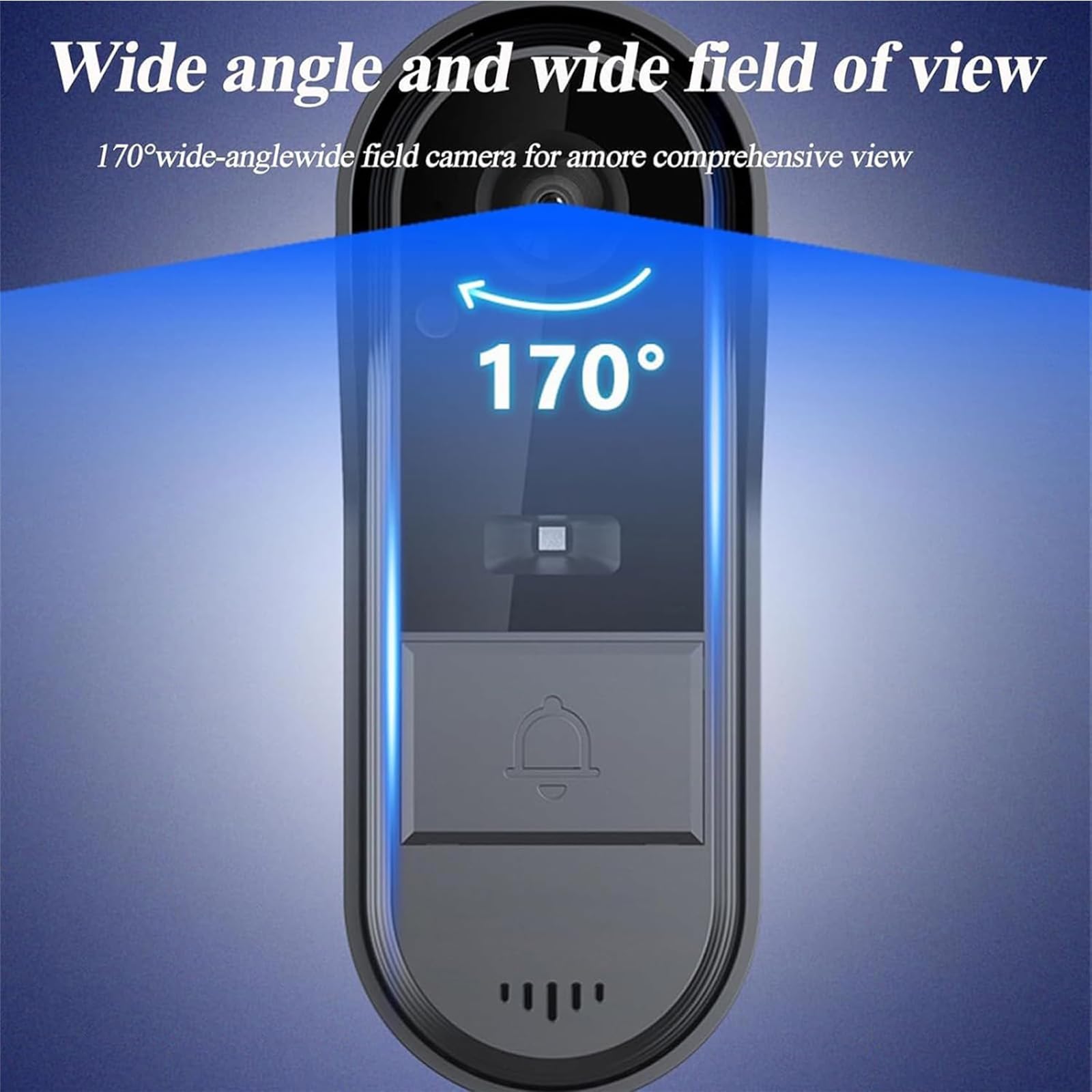 Genérico Timbre con Video Impermeable X8, cámara inalámbrica sin suscripción, intercomunicador de Audio bidireccional, Monitor HD de 4.3", Lente Gran Angular panorámica de 170°, visión Nocturna (A)