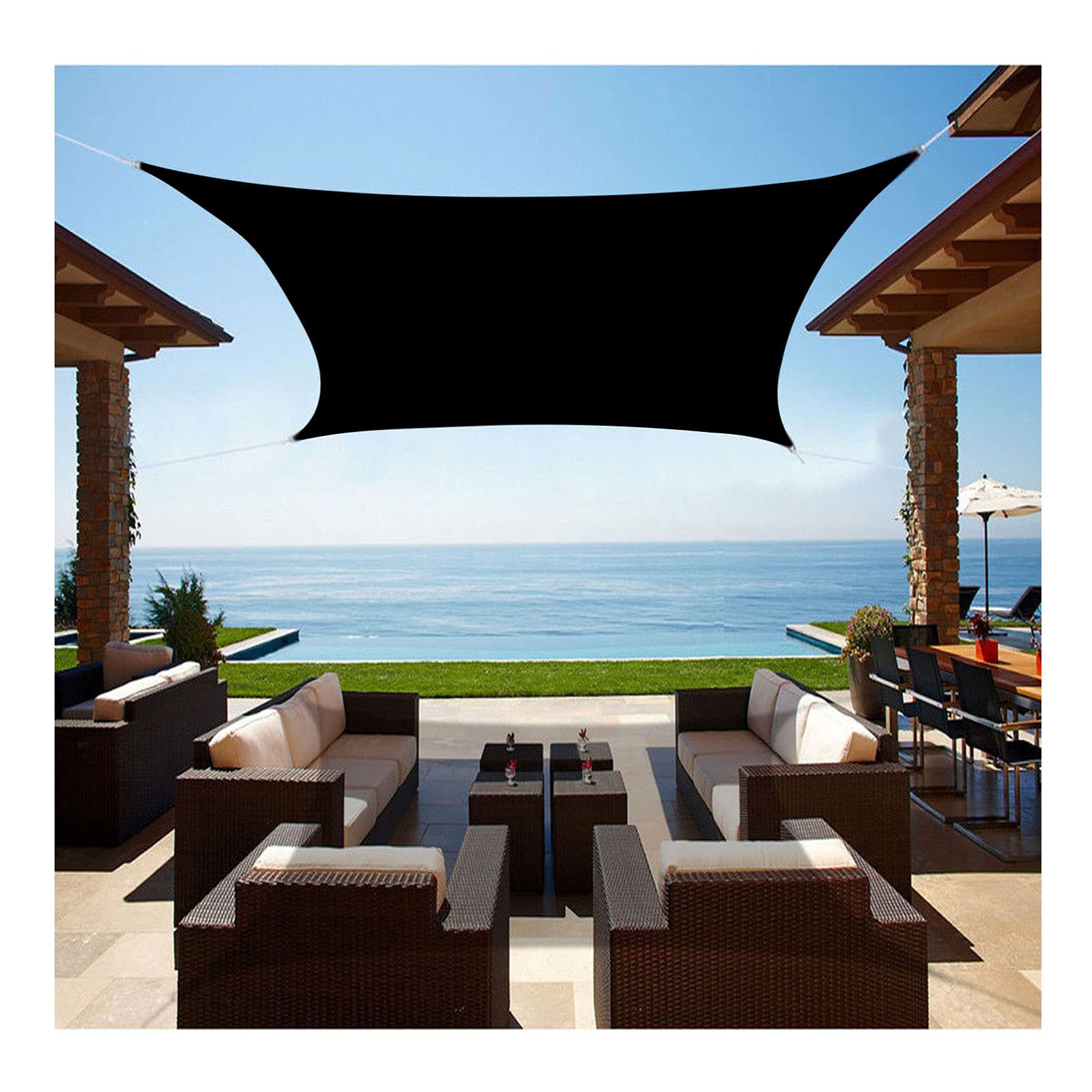 Sonnensegel für den Außenbereich, wasserdicht, Sonnenschutz für Garten, Terrasse, Pool, Pergola und Balkon, UV-Schutz, rechteckig/quadratisch, für Camping und Pavillon