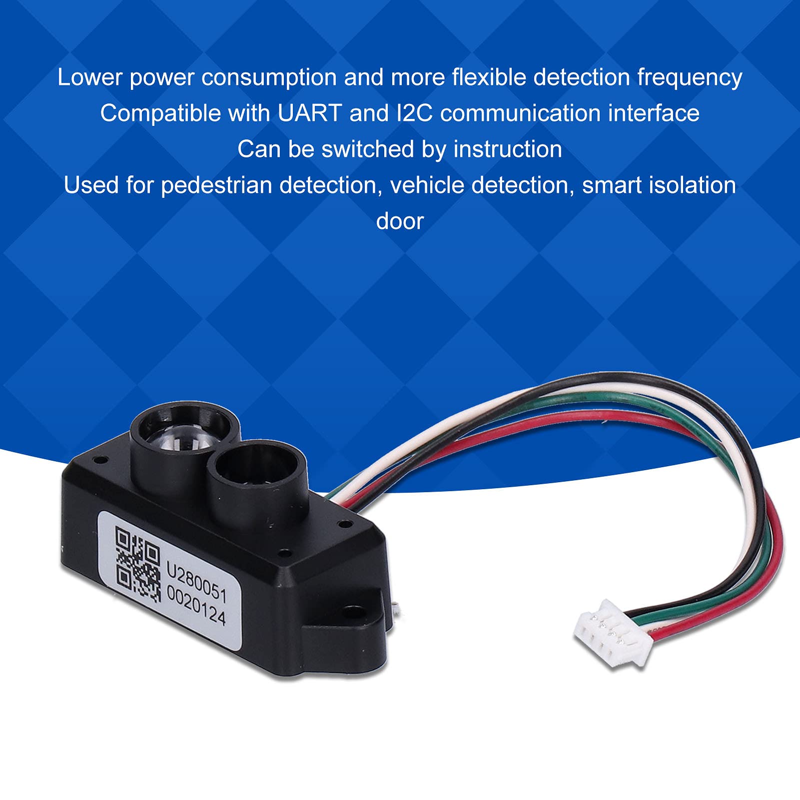Fdit Tfmini -s -LiDAR Module de capteur LiDAR pour véhicules, matériau ABS, 0,1-12 M