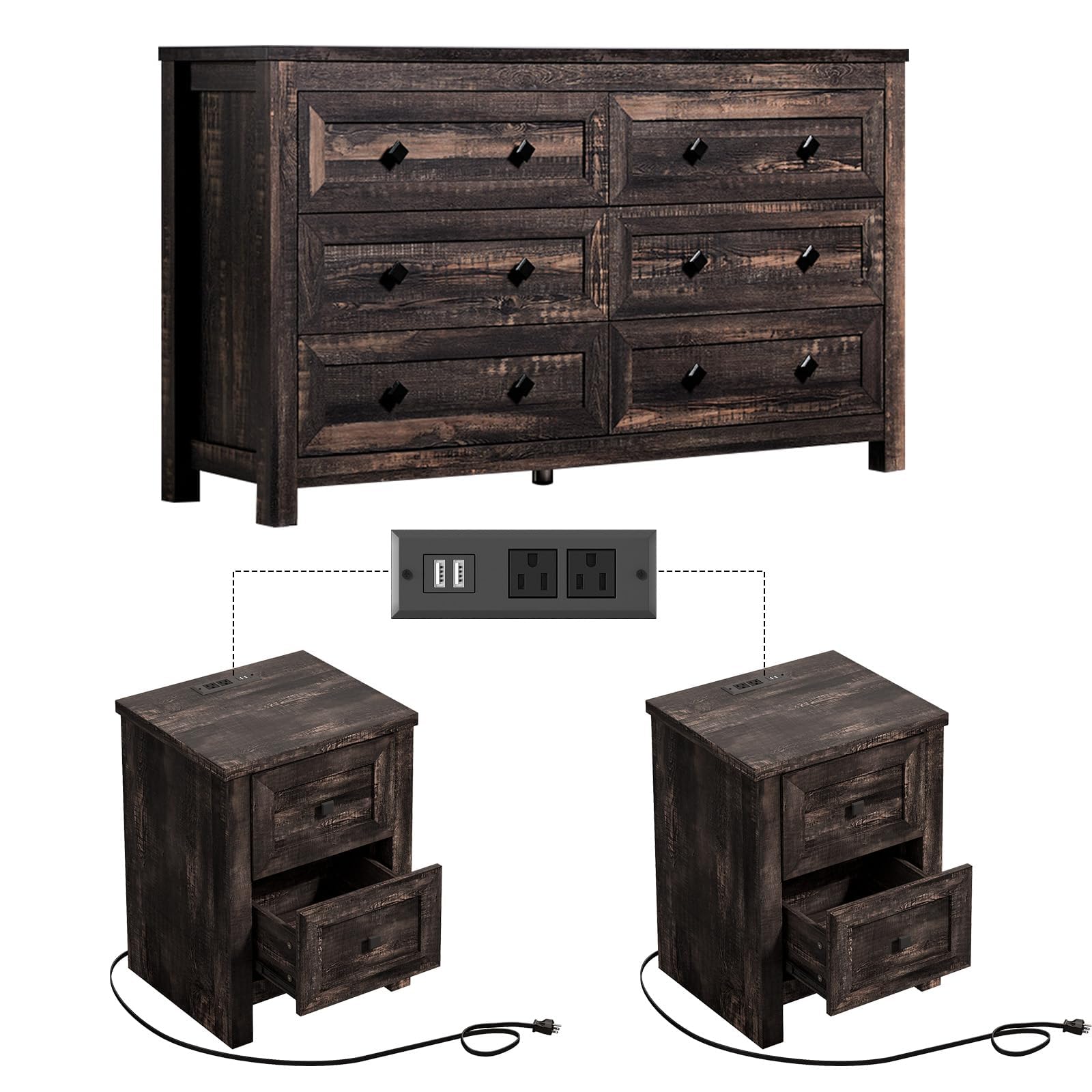 BONITURE Charging Station Set with Lights