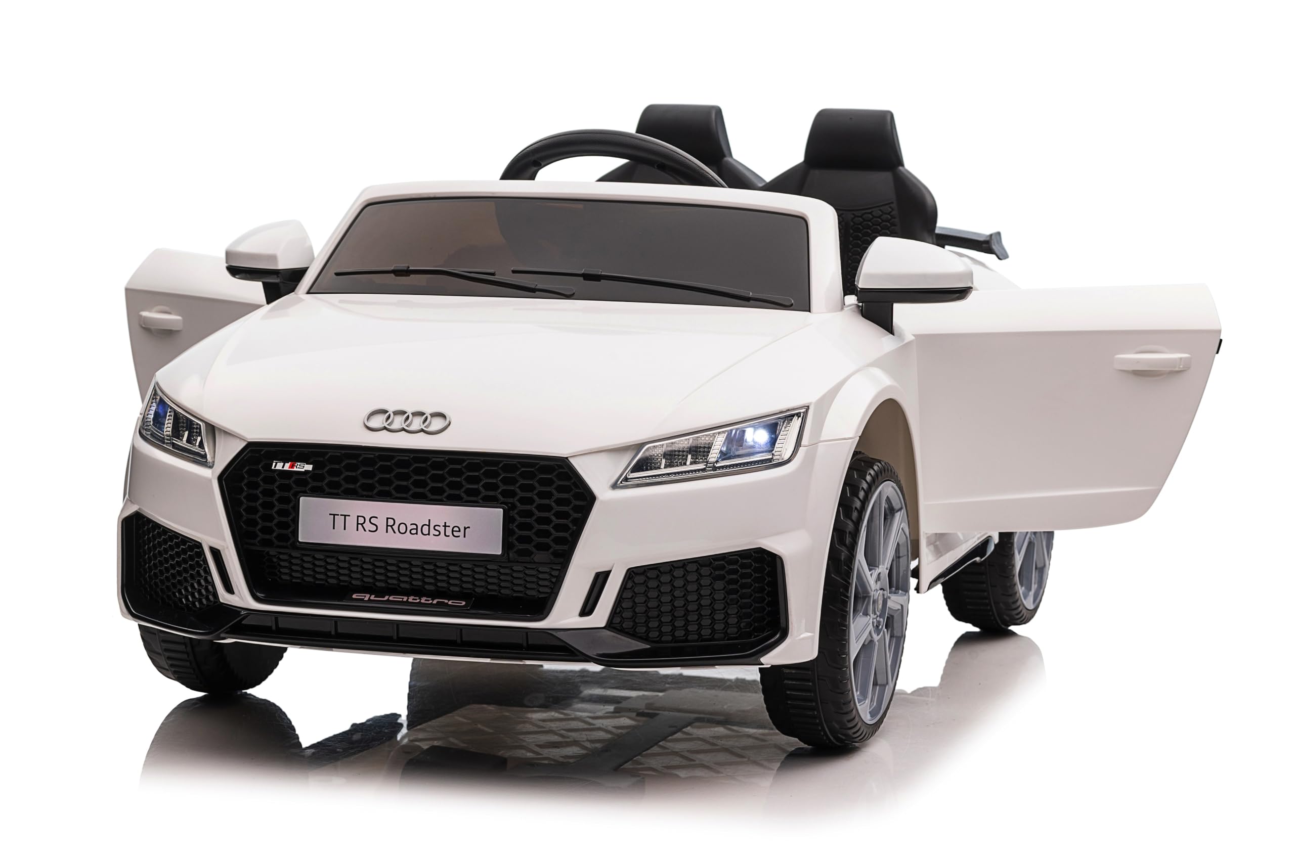 Audi TT RS Roadster Auto Elettrica Per Bambini 12V TOYSCAR Bianca Doppio Motore