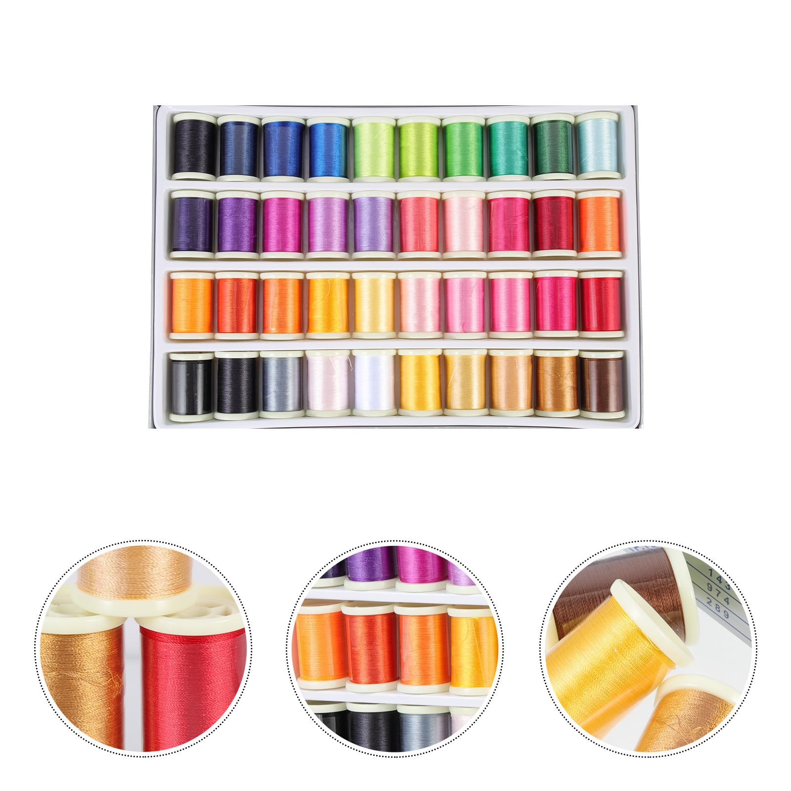 BESTOMZ Hilo de bordar profesional, hilos de bordar, 40 rollos de hilo de seda artificial, kit de costura multifunción para patchwork y bordado DIY, con acabado fino, para amantes del