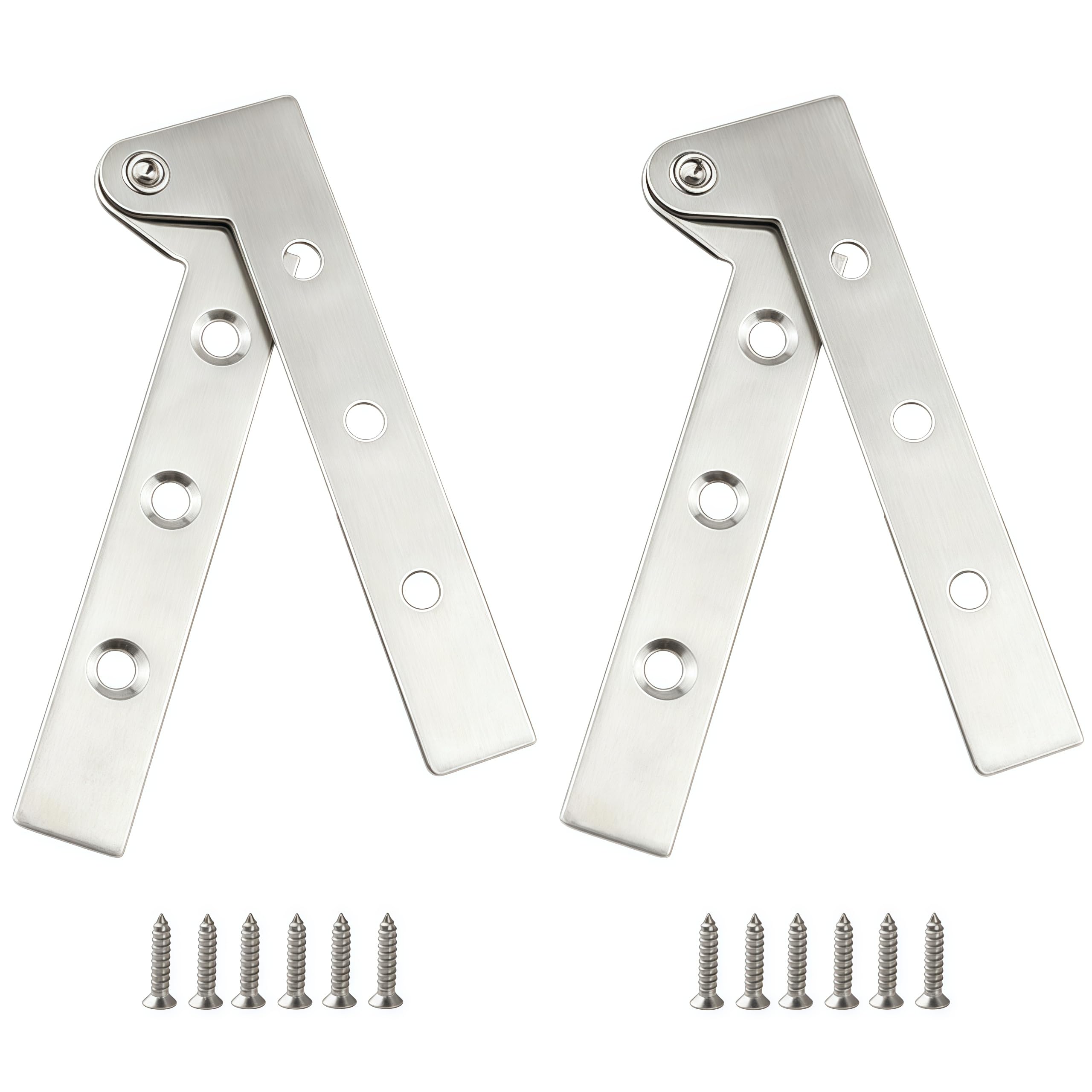 Vbnexyr Regular Hinges 2 Pack Stainless Steel Top And Bottom Pivot Hinges Concealed Door Pivot Hinges Suitable For Household Kitchen Swing Cabinet Doors 100×15×2.6Mm Chicken Beak Hinge