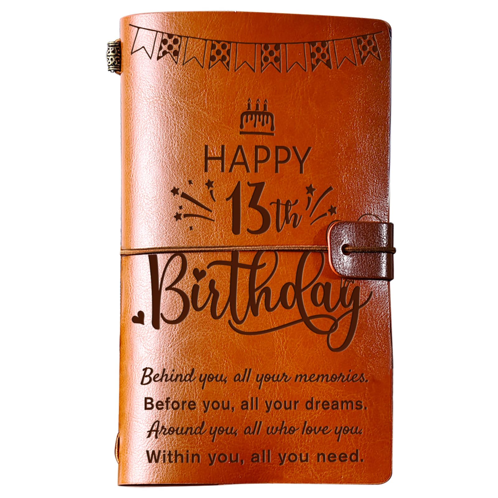 PRSTENLY 13th Birthday Gifts for Girls, 140 Page Refillable Leather Journal