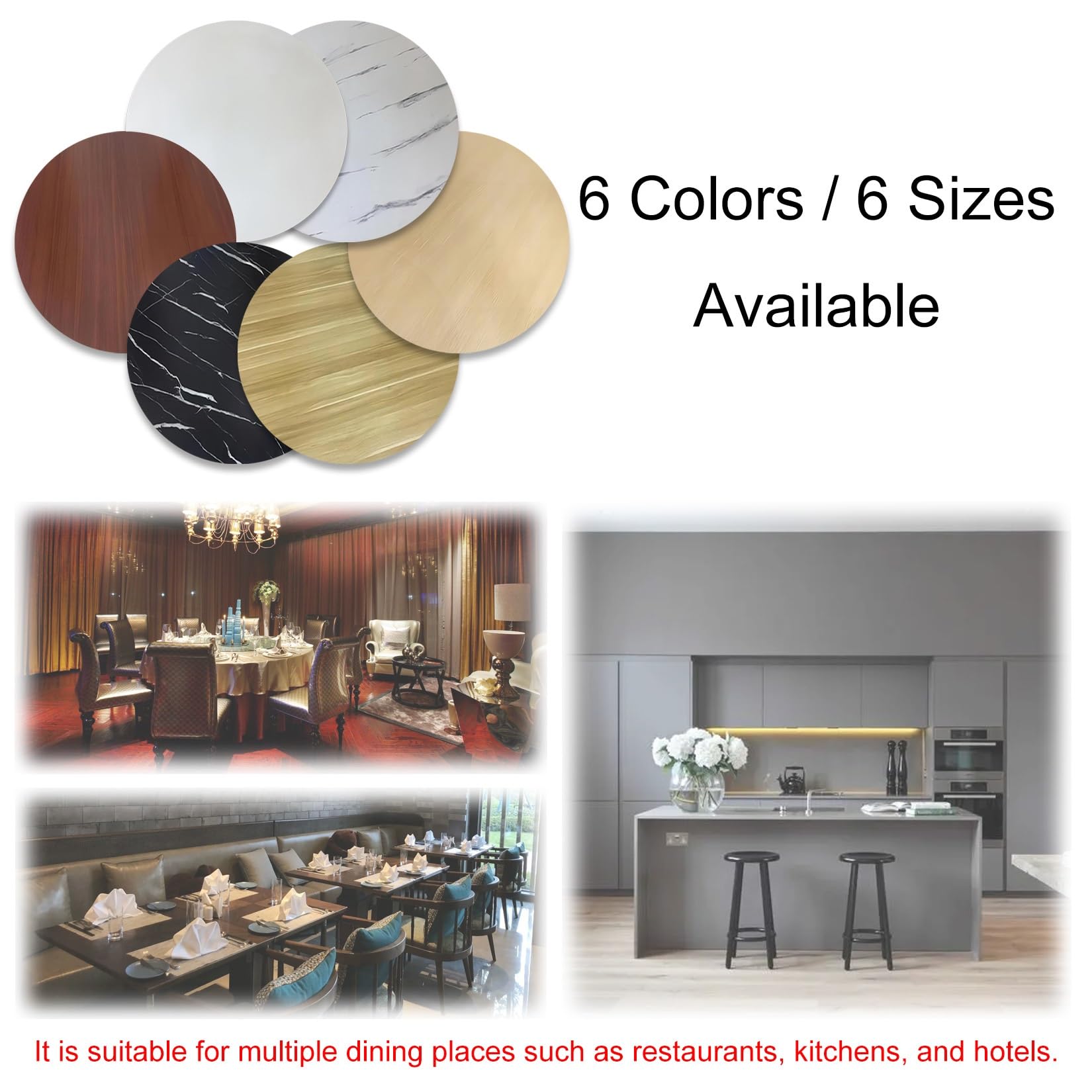 ESOYAWE Vassoio Girevole in Legno per Tavolo da Pranzo, Girevole A 360º Liscio Silenzioso Multifunzione Piatto Girevole, Diametro Ø 50~100 Cm Rotondo Supporti Girevoli per Piano Tavolo