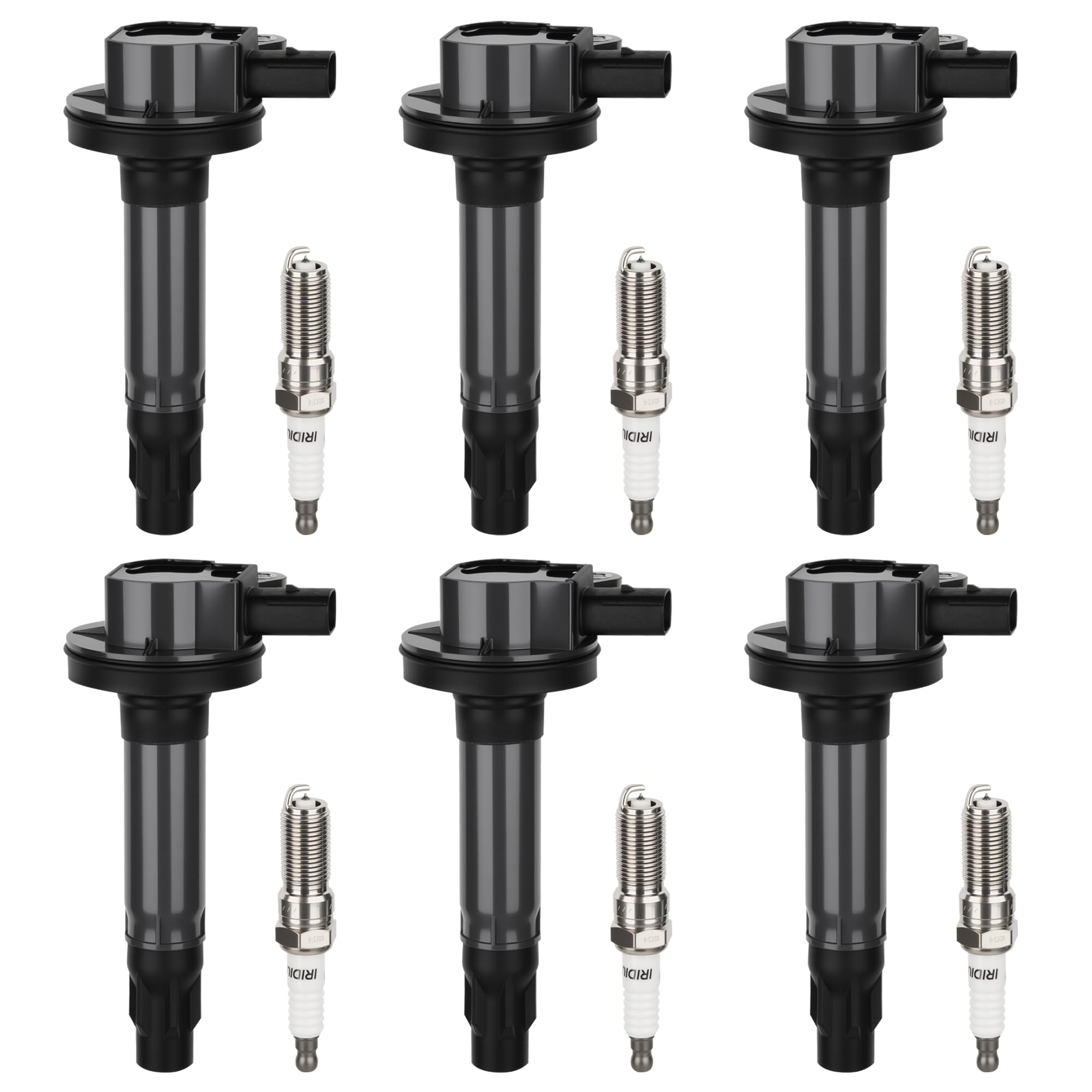 Ignition Coil Pack & Iridium Spark Plugs Compatible with Ford Edge Fusion Taurus Flex 3.5 V6 2007 2008 2009 2010 2011, For Lincoln MKX MKT MKZ, For