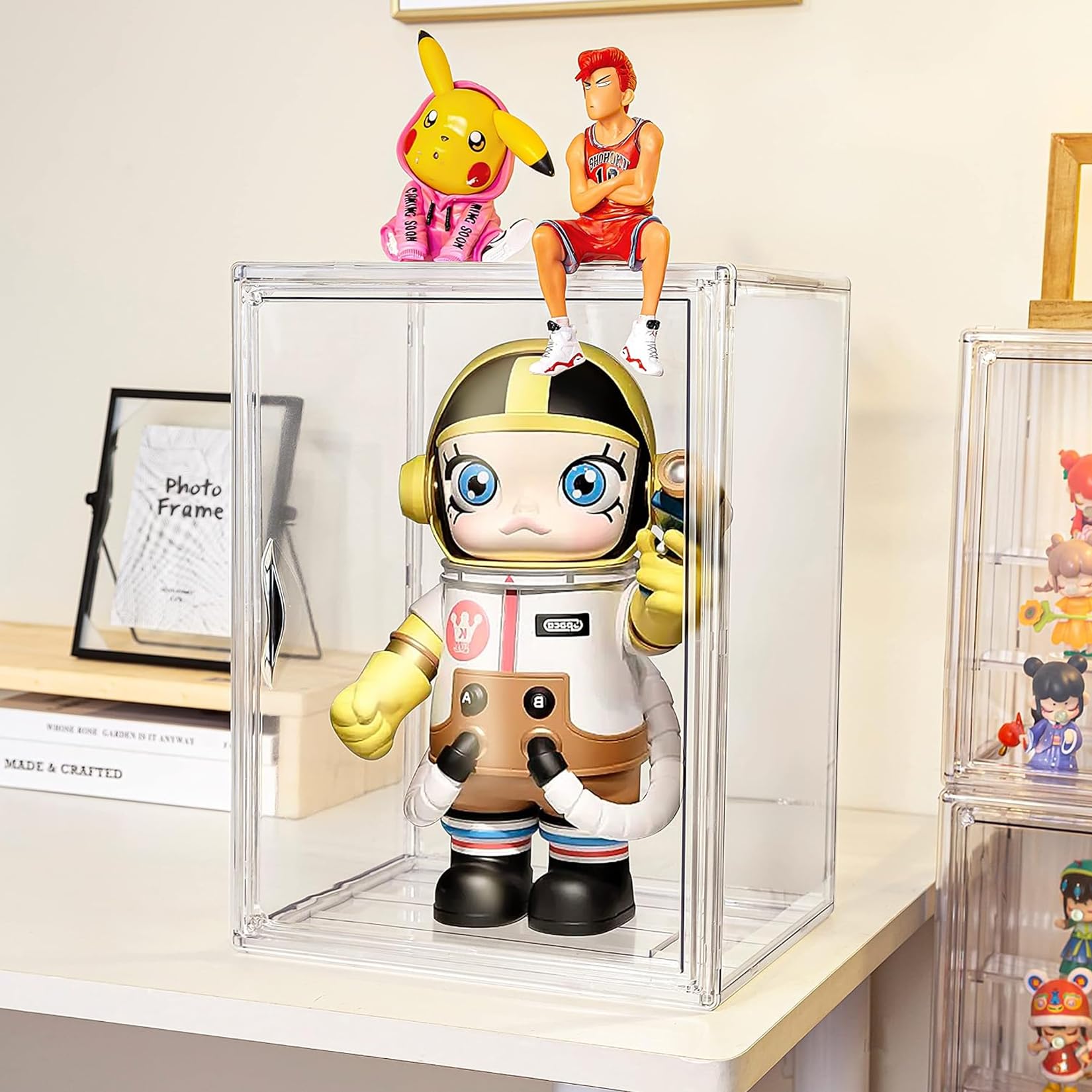 Vitrine en Transparent - Vitrine pour Collection, Boîte de Présentation Transparent pour Figurines d'action,Mini Figurines, Objets de Collection, DIY Protection Anti-poussière (36x27x27cm)