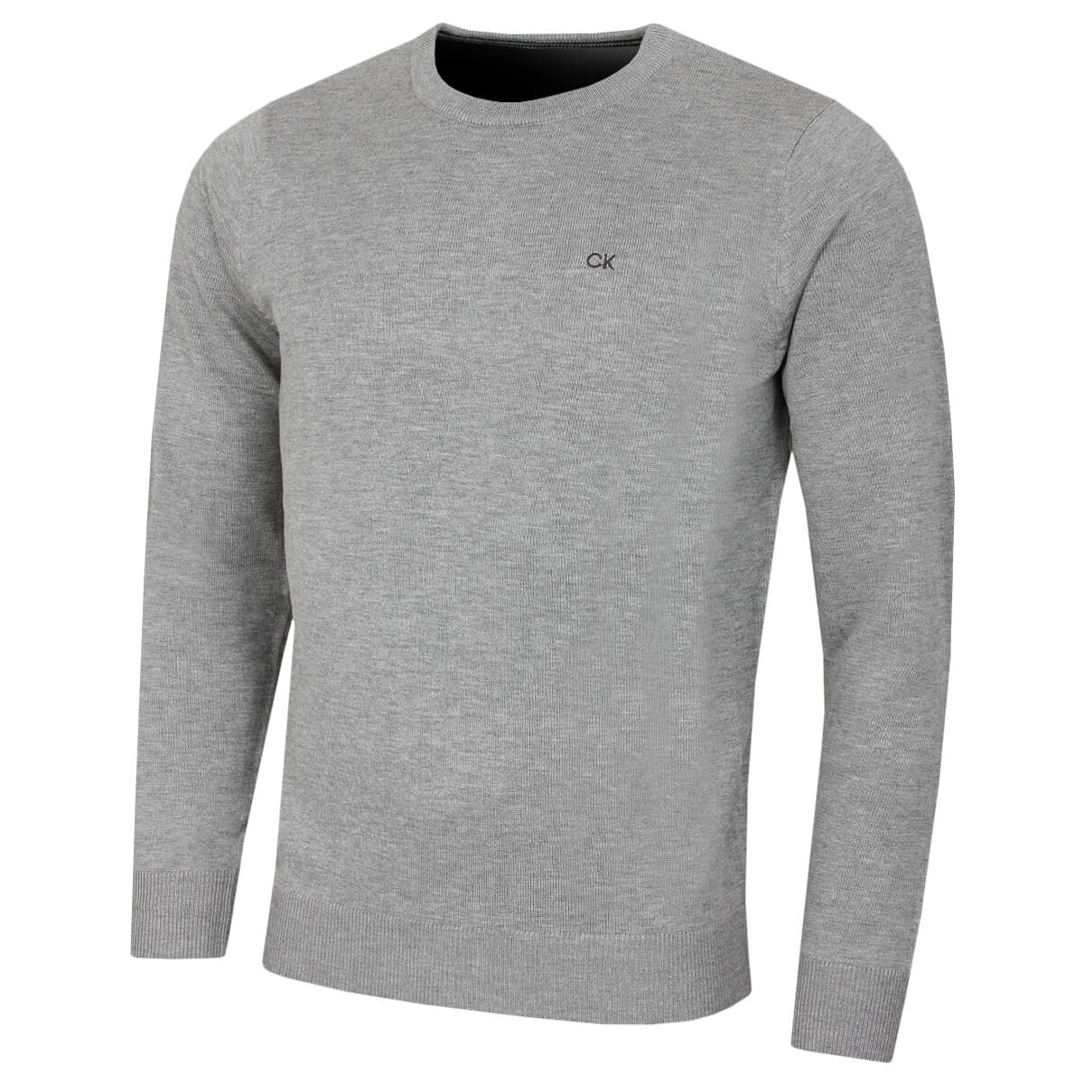 Calvin Klein Men's Grey Marl Crew Neck Sweater - Xxxxl