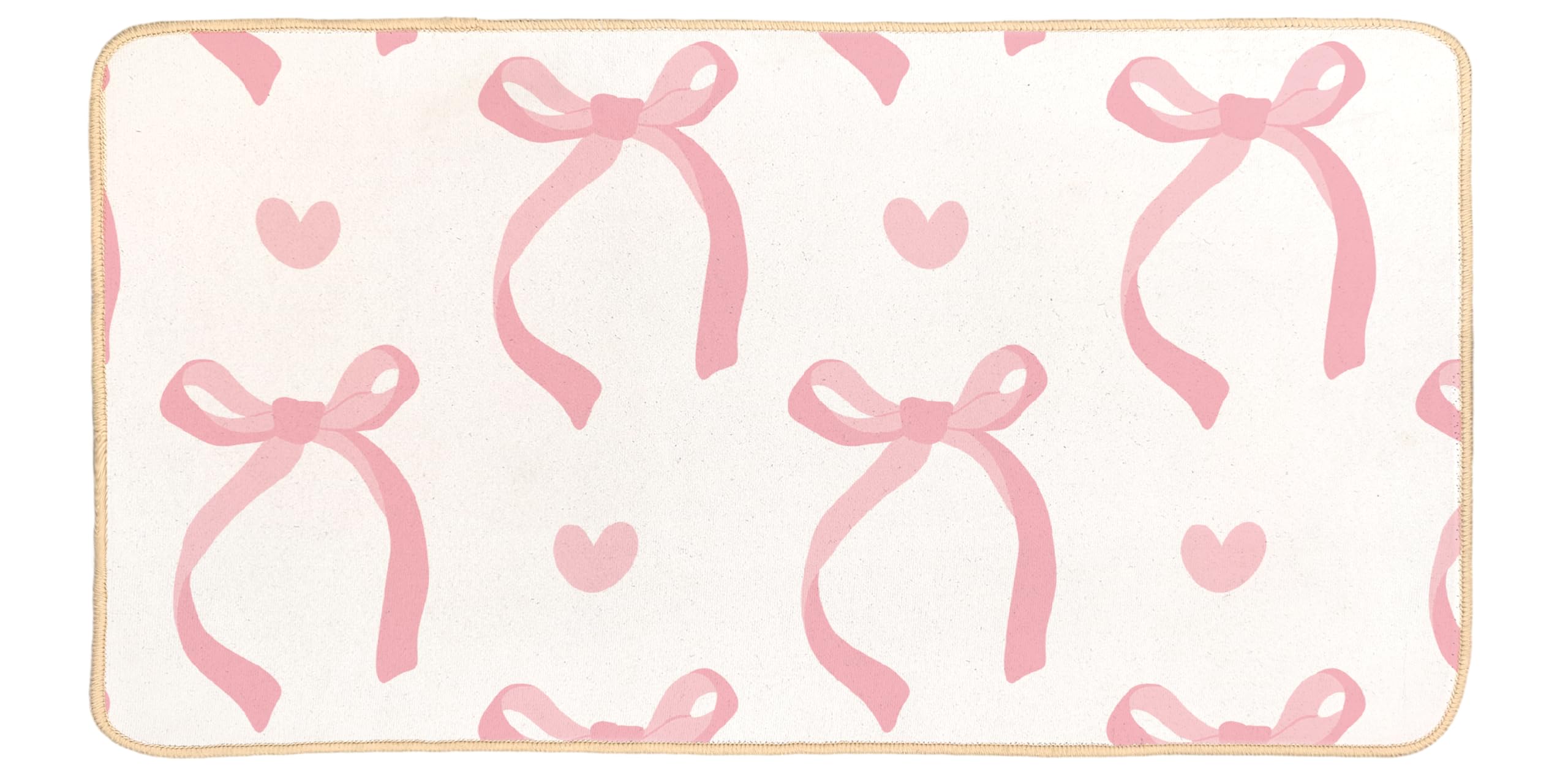 ETYZE Pink Bow Welcome Mat Preppy Bath Mat Indoor Front Door Mats Coqquette Pink Kitchen Bathroom Doormat, Coquette Room Decor, Gifts for Women Teen