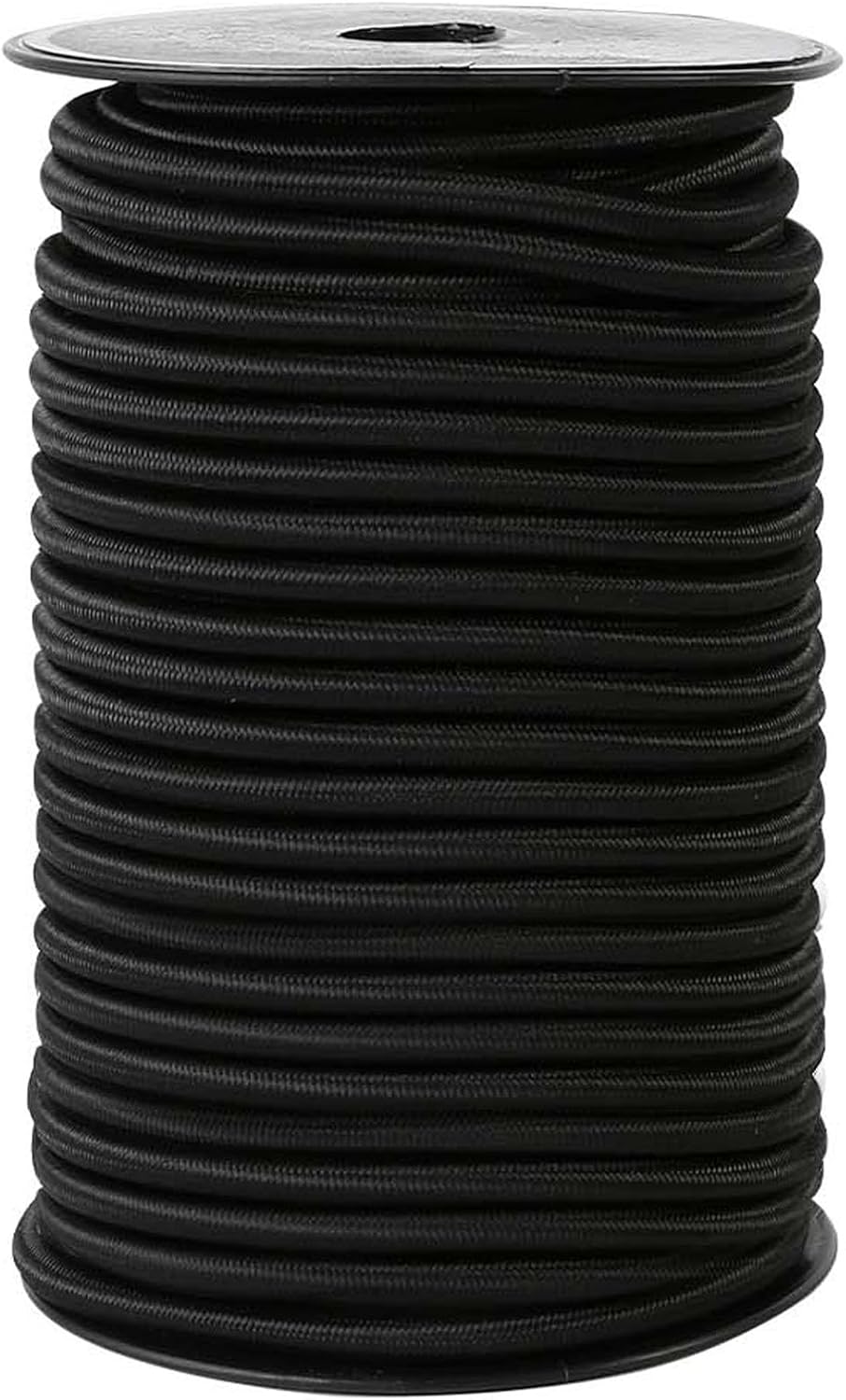 Strong and Durable Bungee Cord Roll - 1/4" x 100ft Elastic Cord, Kayak Stretch String Rope, Bungee Shock Cords for Repairing Tent Poles, DIY, Tie Downs, Black 1/4" x 100ft Black