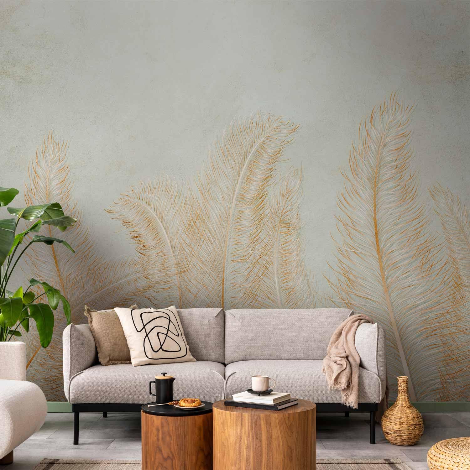 Murando - Non-Woven Photo Wallpaper Botany 350 X 256 Cm - Photo Wallpaper Bedroom Living Room Modern Non-Woven Wallpaper XXL Wallpaper Motif Wallpaper 3D Effect Wall Decoration - Natural Leaves Plants - View #11