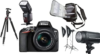 D3500 DSLR Camera with AF-P 18-55mm VR Lens Black with KamKorda Professional Camera Bag Advanced Camera Tripod Speedlite Flash Studio Lighting Kit D3500 DSLR Camera with AF-P 18-55mm VR Lens Black with KamKorda Professional Camera Bag Advanced Camera Tripod Speedlite Flash Studio Lighting Kit
