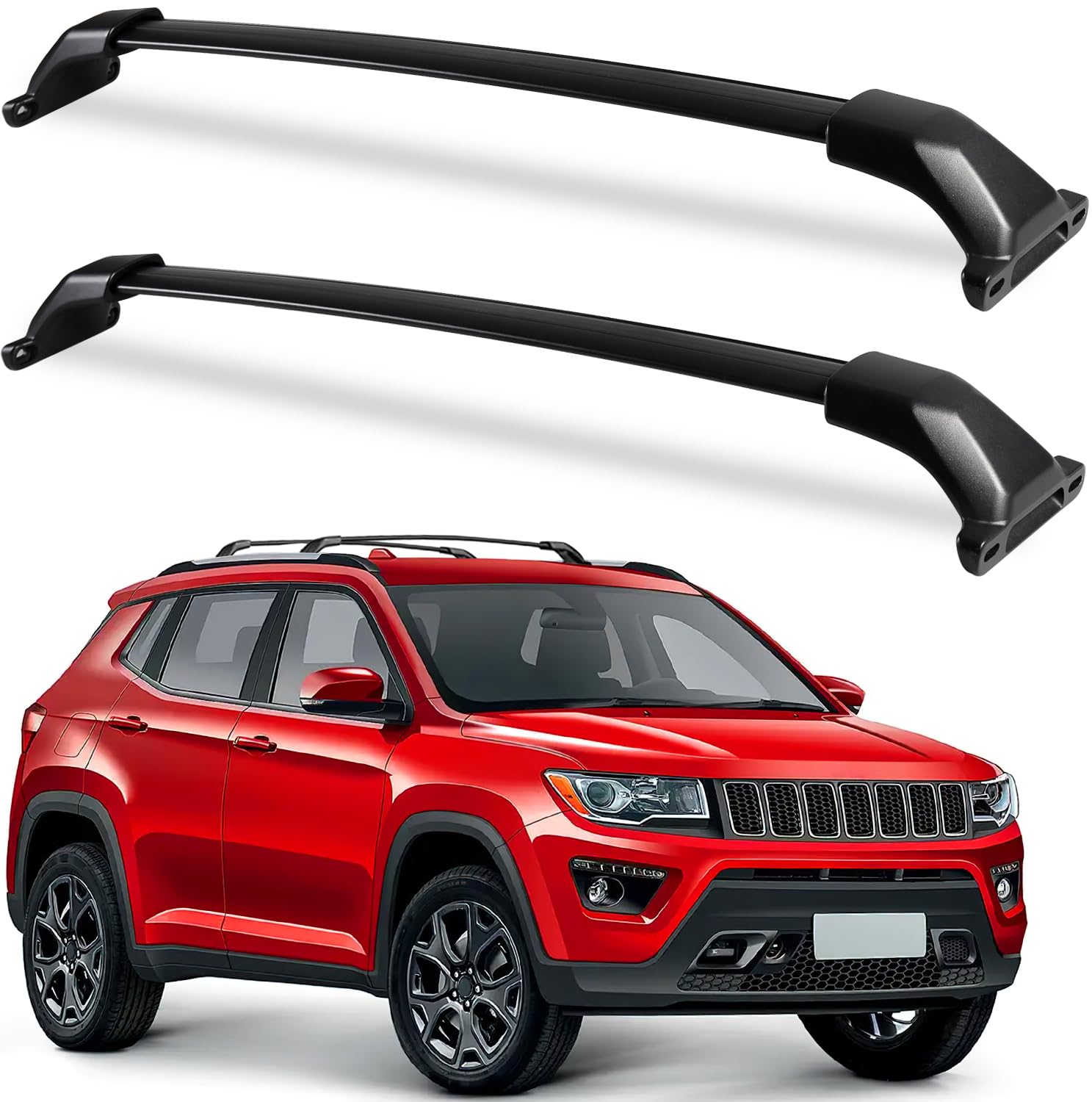 Barras De Techo Para Jeep Compass (2005-2021) | Aleación De Aluminio, Capacidad 180 Kg, Incluye Herramientas De Montaje