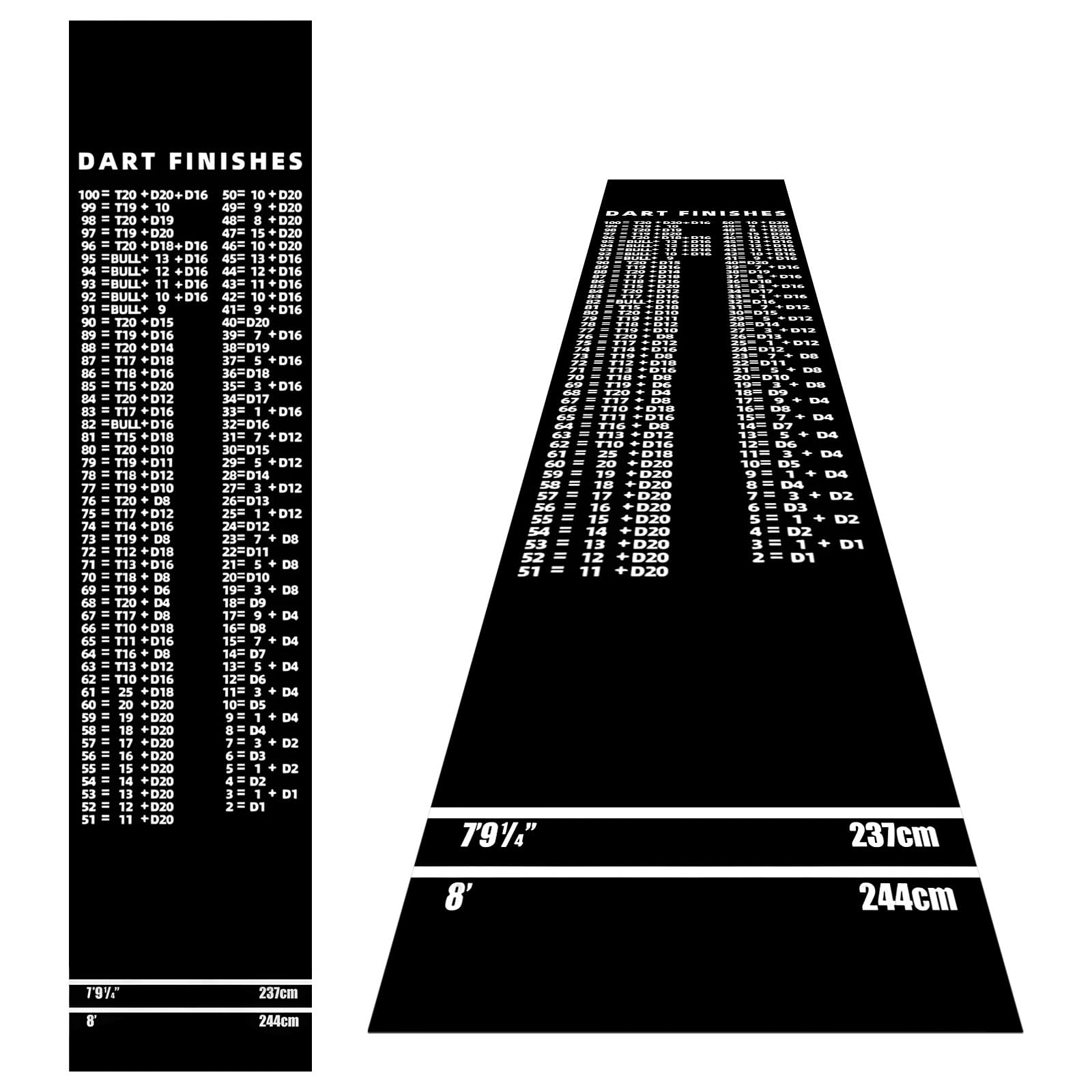 Thmins Darts Mat with Checkout Design and Oche Line — image 1